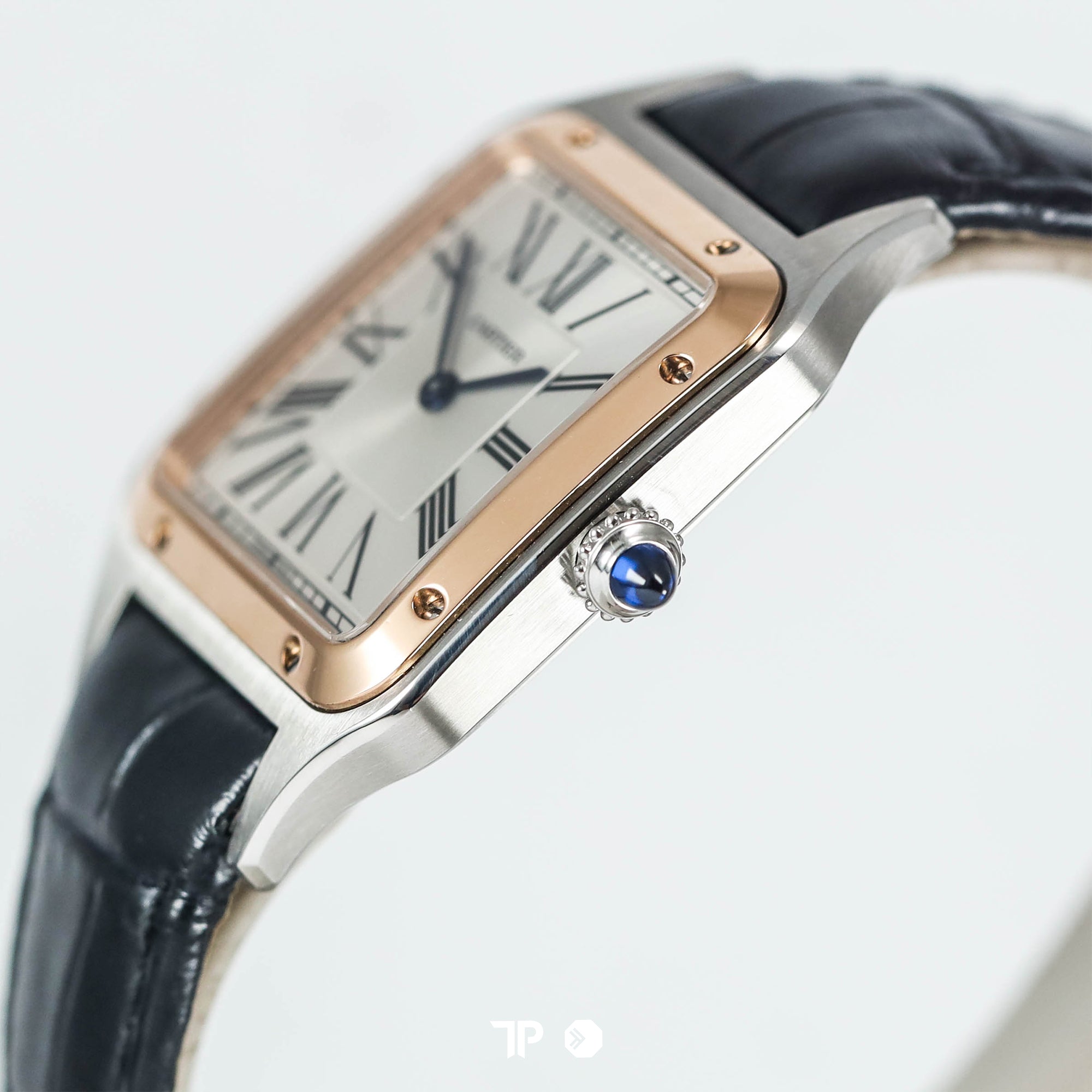 Santos Dumont Large Two Tone Rose Gold Silver Dial (2024)
