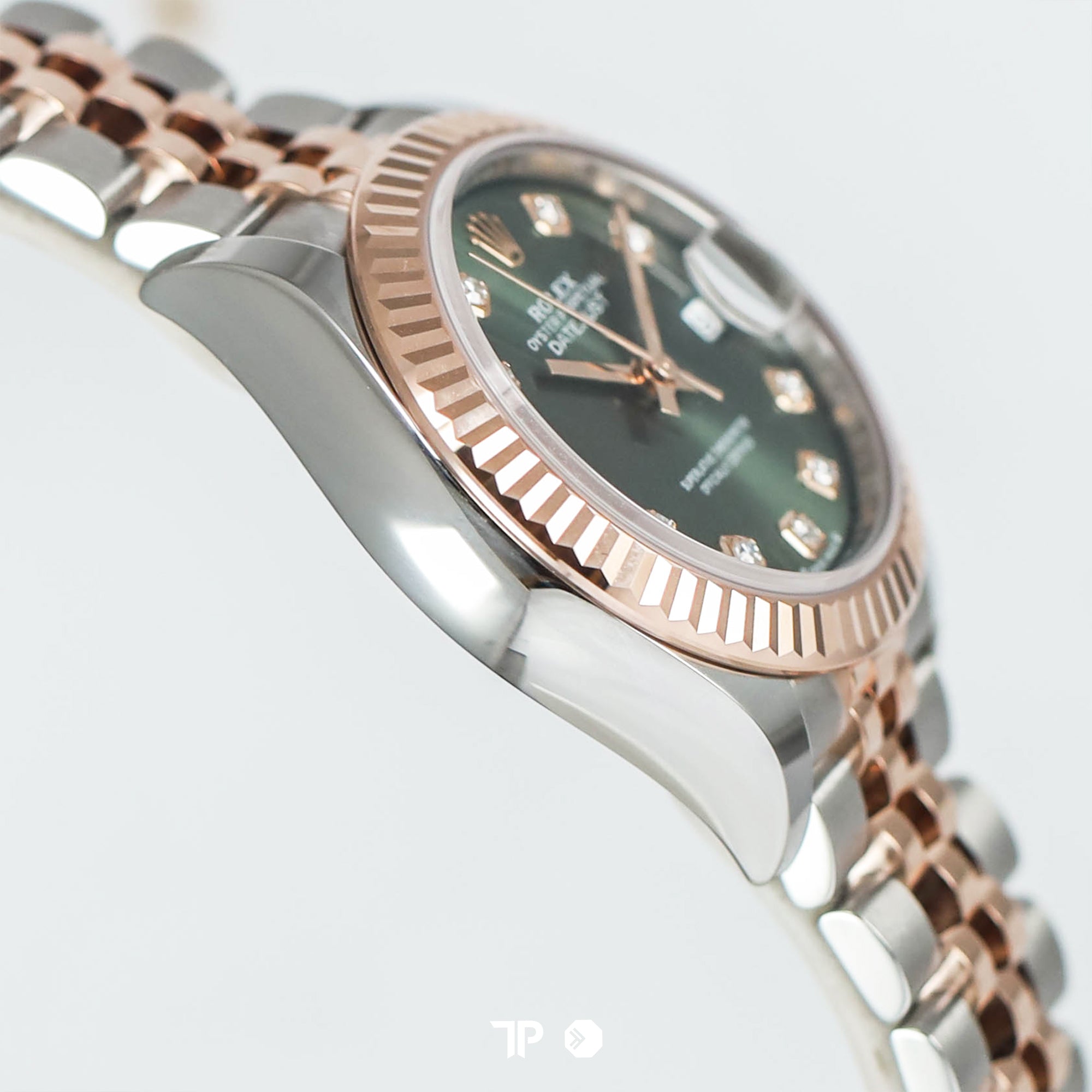 Datejust 28 Olive Green Dial Diamond Two Tone Rose Gold NEW(2026)