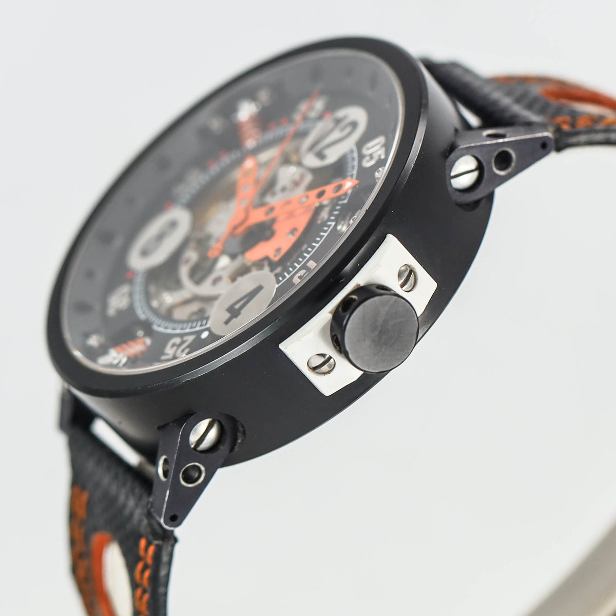 Racing V6-44 Steel Black Pvd Orange Sport Skeleton Dial 44mm (2017)