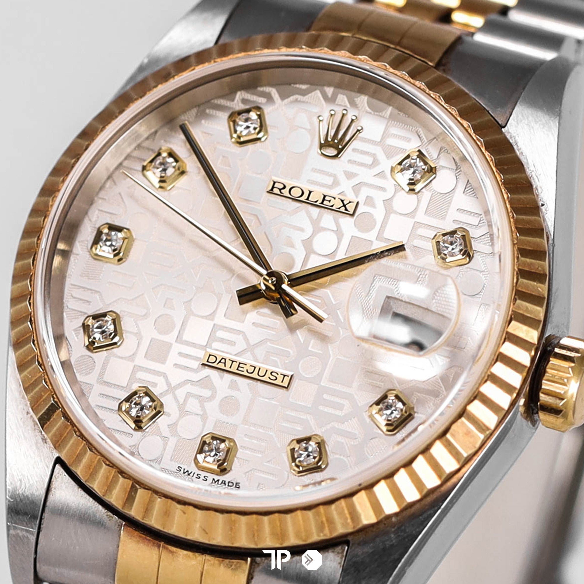 Datejust 36 Two Tone Yellow Gold Silver Computerized Diamond Dial (2003)