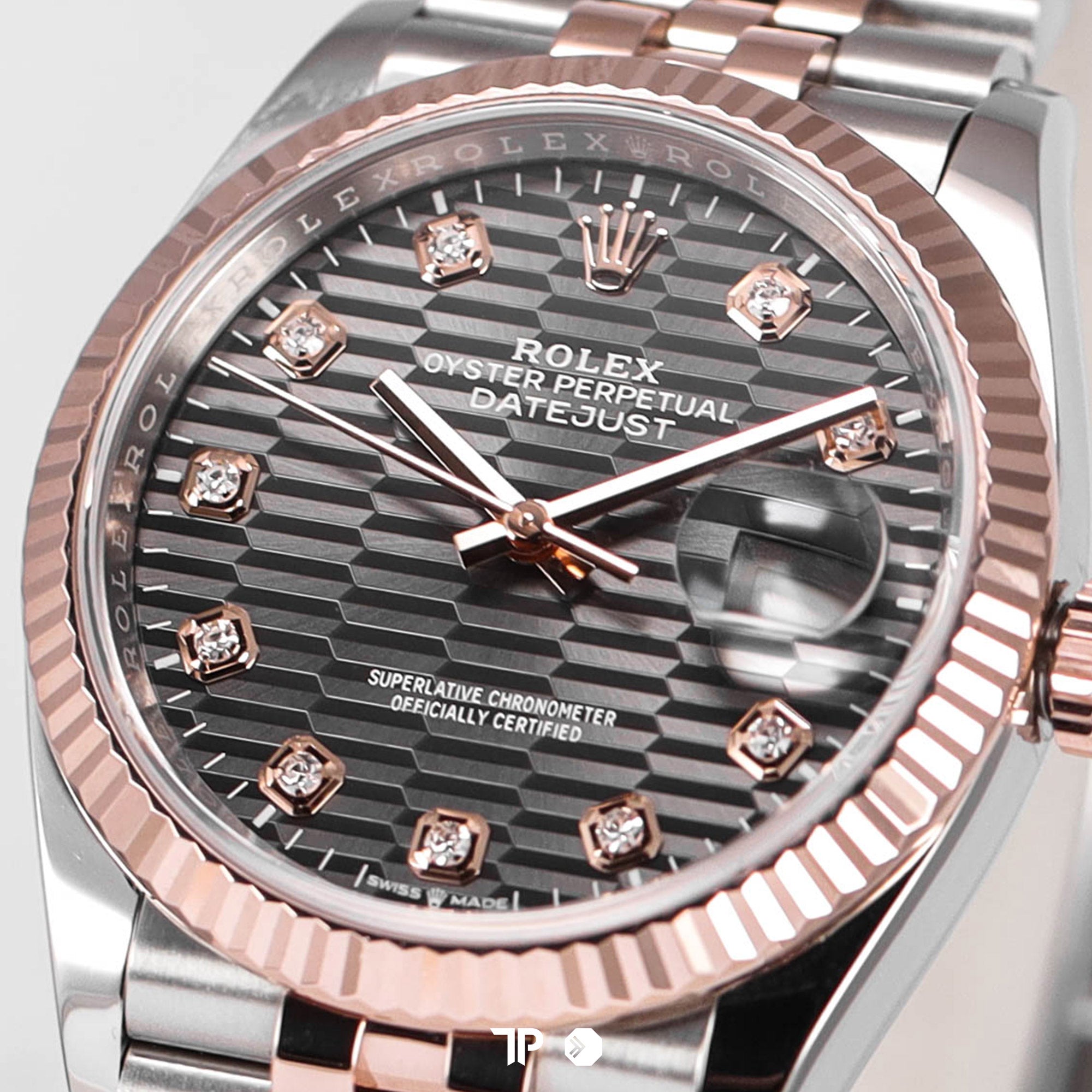 Datejust 36 Two Tone Fluted Grey Dial Diamond Index (2022)