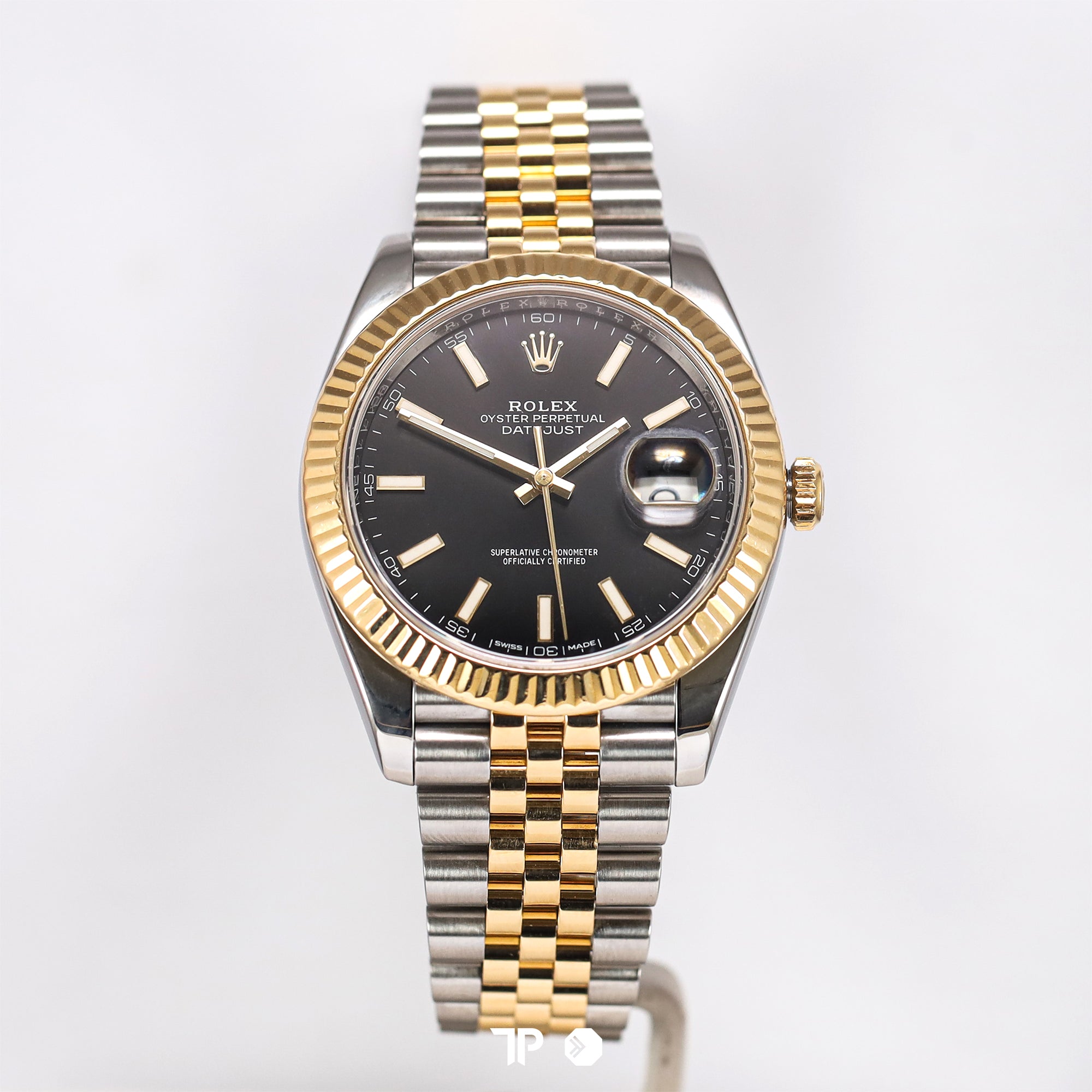 Datejust 41 Two Tone Yellow Gold Black Fluted Bezel Jubilee (2018)