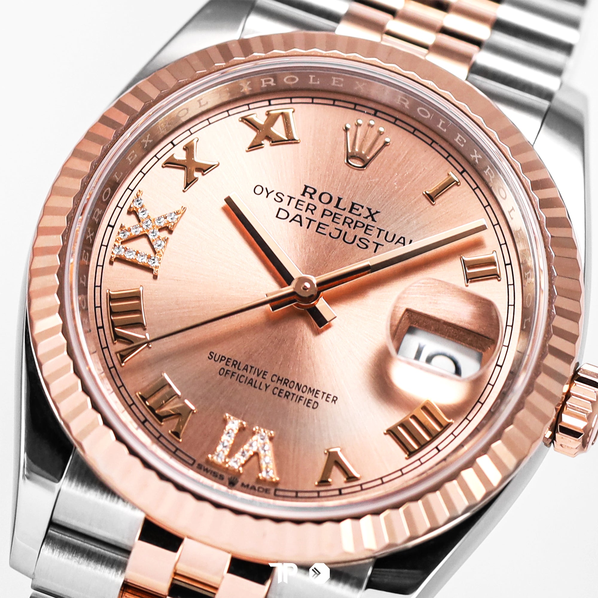 Datejust 36 Two Tone Rose Gold Pink Roman VI and IX Diamond Jubilee (2023)