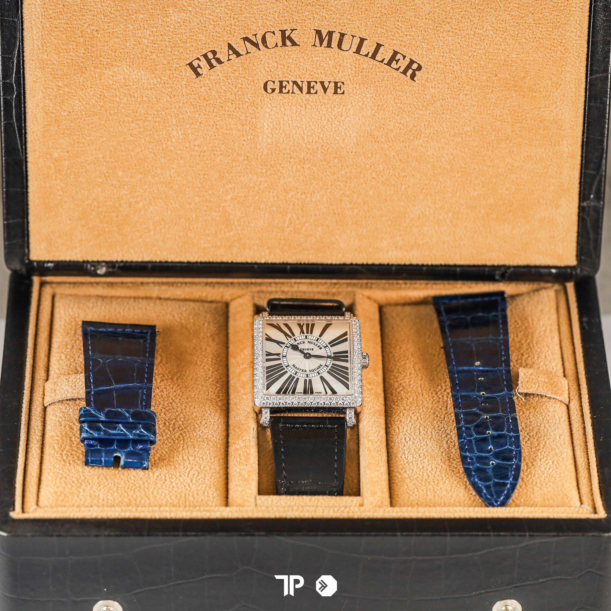 Master Square White Gold Silver Dial Diamond Bezel 41mm (UNDATED)