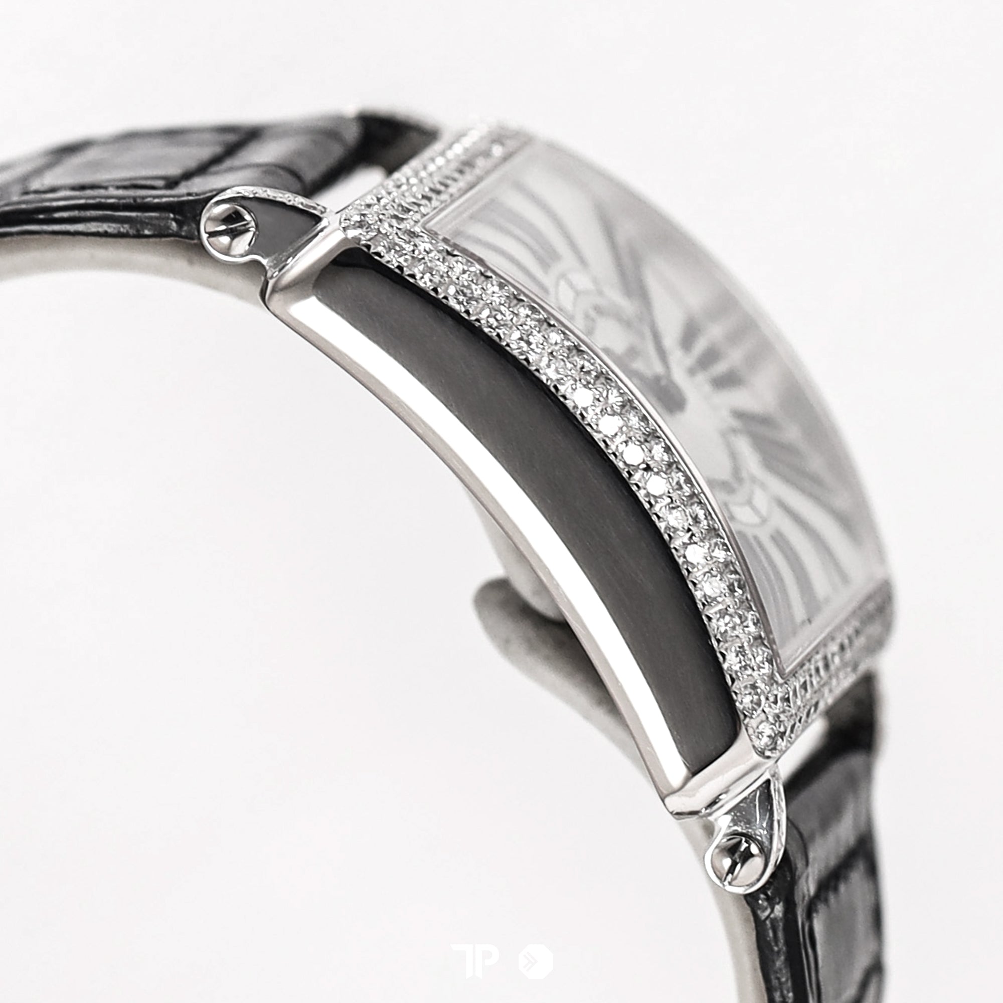 Master Square White Gold Silver Dial Diamond Bezel 41mm (UNDATED)