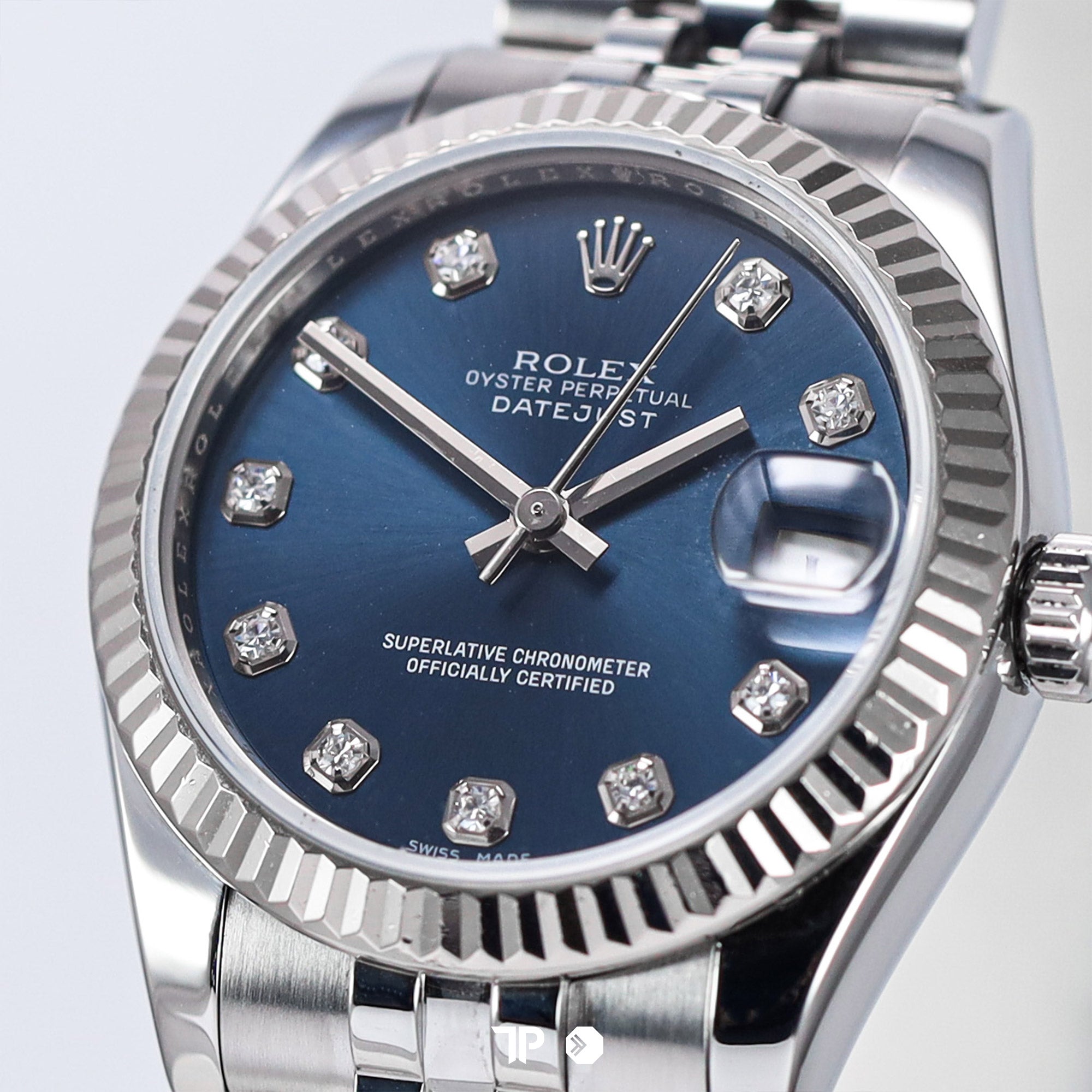 Datejust 31 Blue Dial Diamond Index Fluted Bezel (2010)