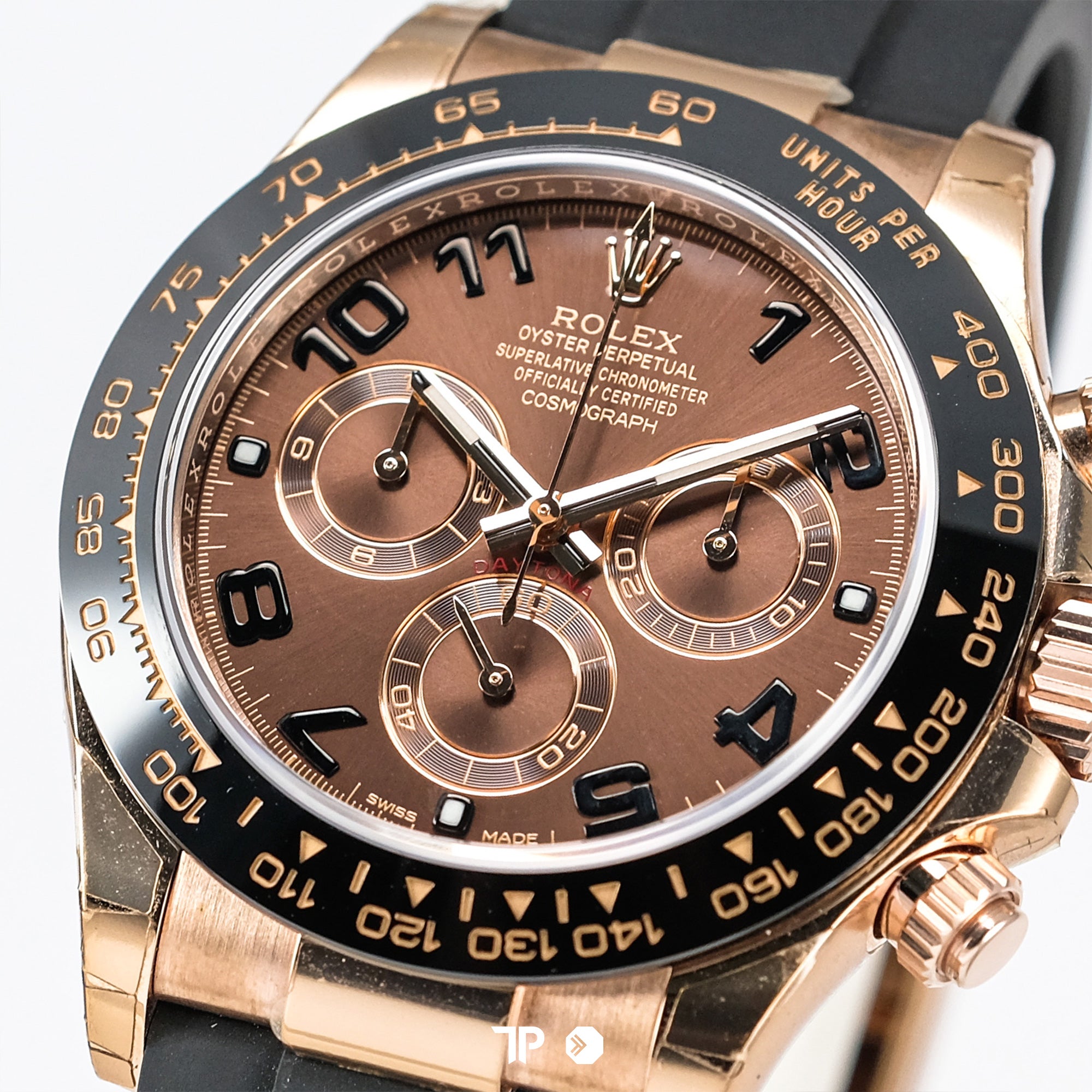 Daytona Chocolate Arabic Oysterflex Rose Gold Ceramic Bezel (2018)