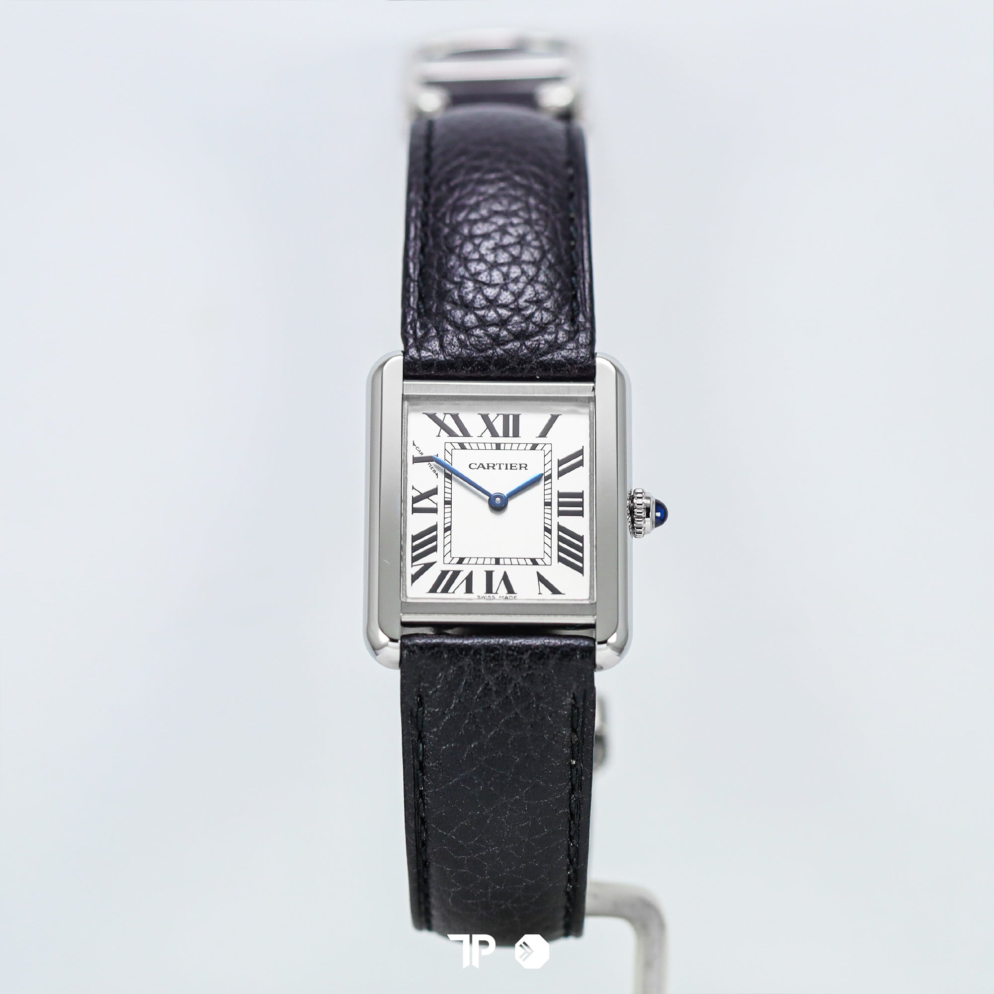 Tank Solo S Silver Dial Leather Strap