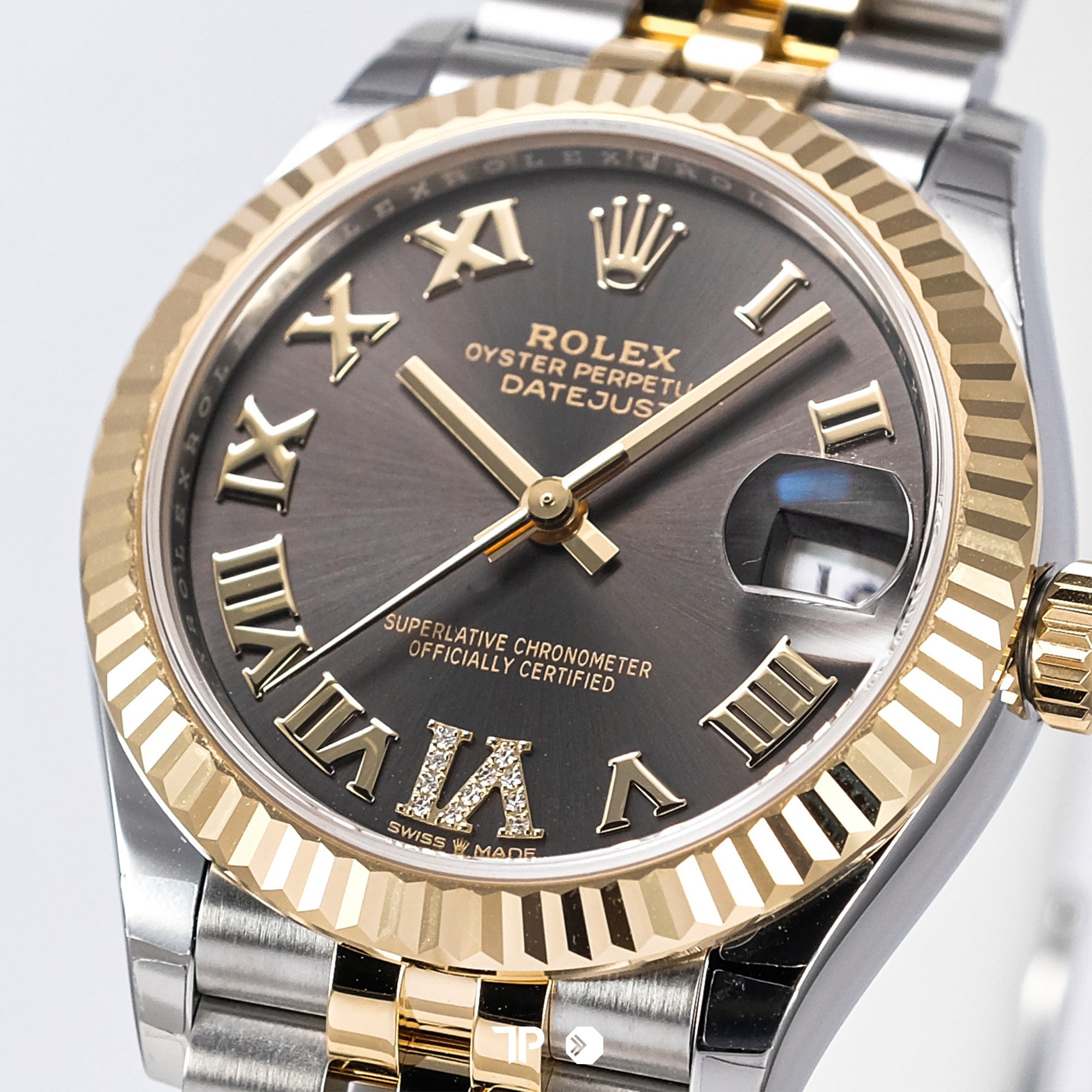 Datejust 31 Dark Grey Diamond on VI Two Tone Yellow Gold NEW (2025)