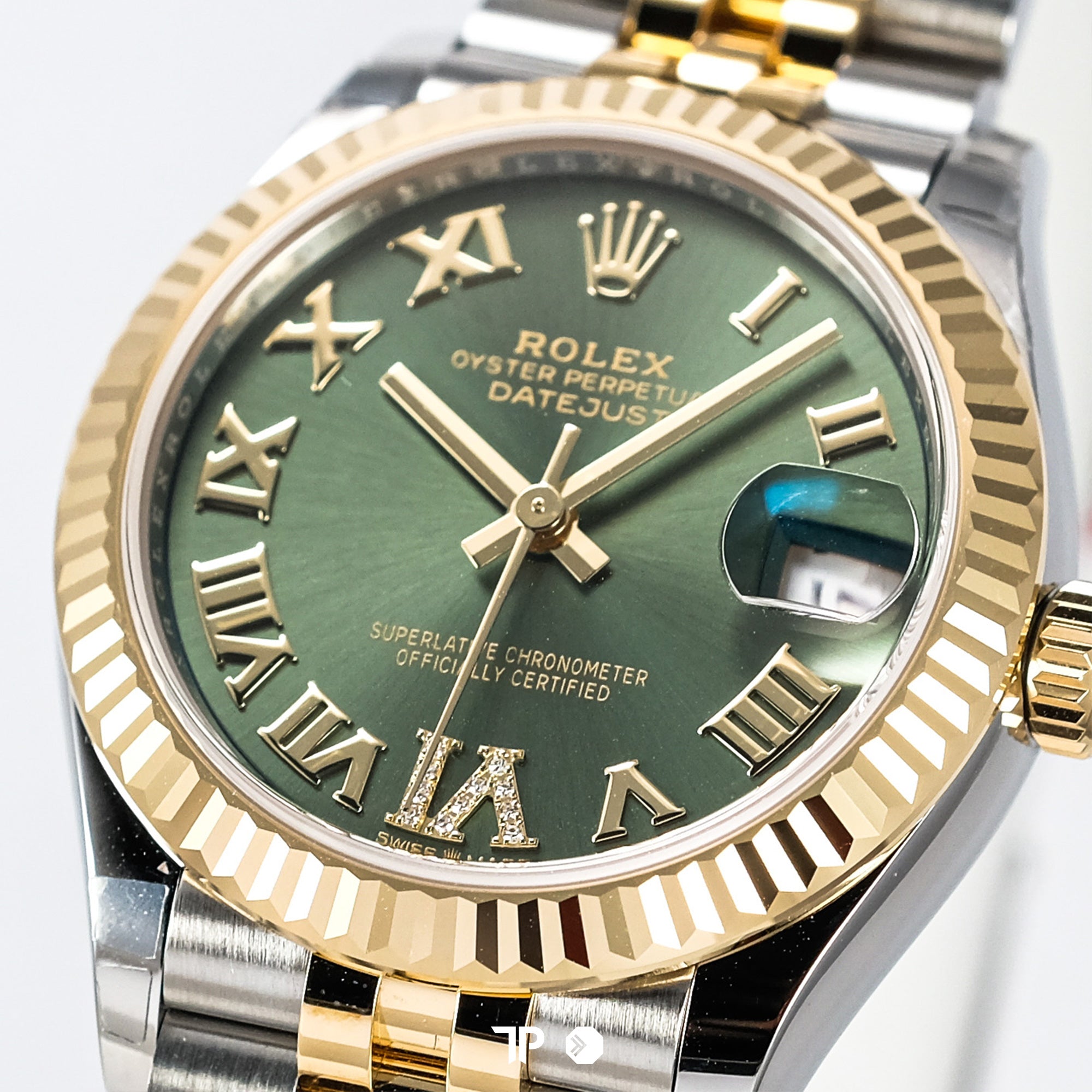 Datejust 31 Two Tone Yellow Gold Green Diamond on VI Jubilee NEW (2025)
