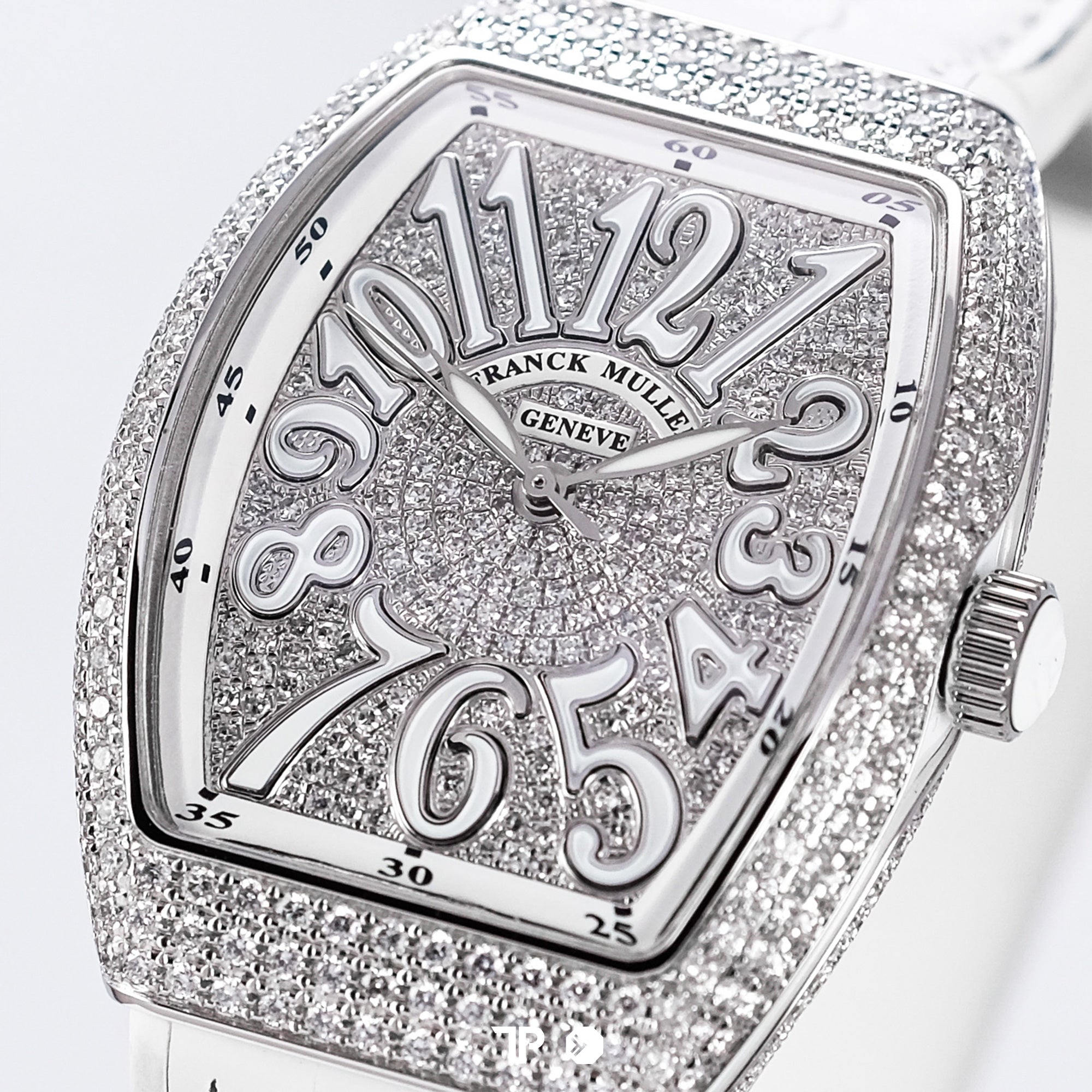Vanguard V32 White Diamond Dial White Leather with Rubber Strap (2023)