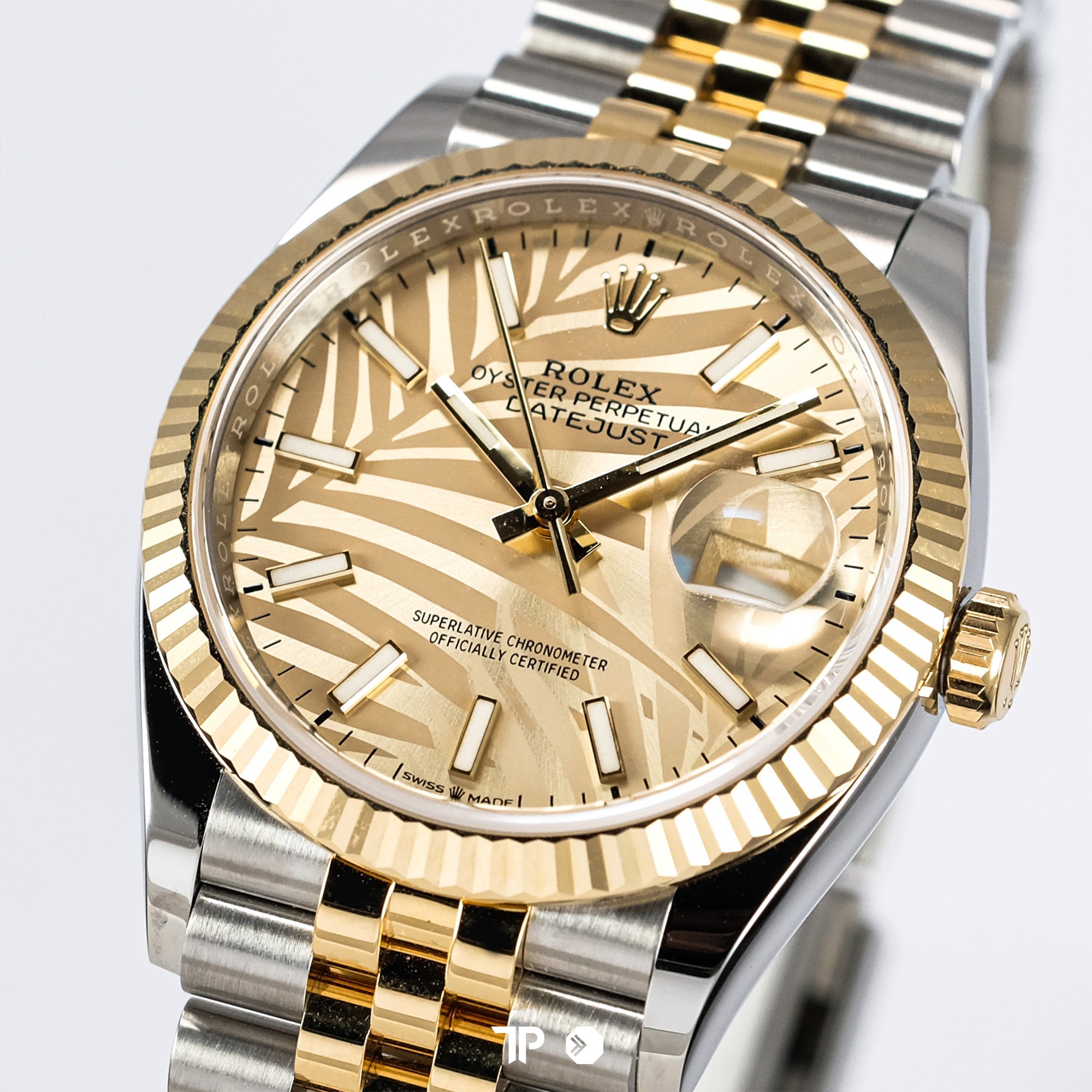 Datejust 36 Two Tone Yellow Gold Palm Champagne Dial (2021)
