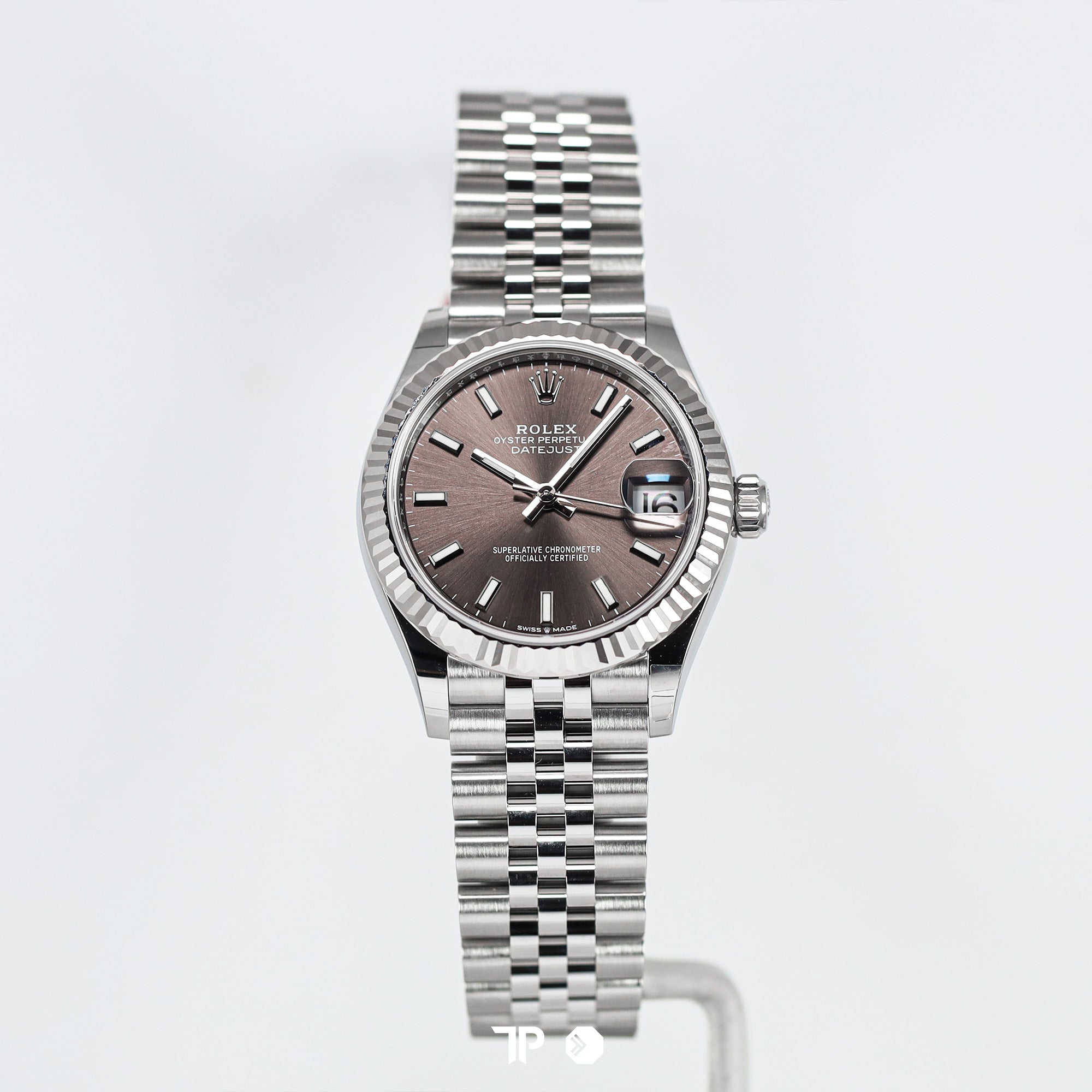 Datejust 31 Dark Grey Stick Index White Gold Fluted Bezel Jubilee (2025)