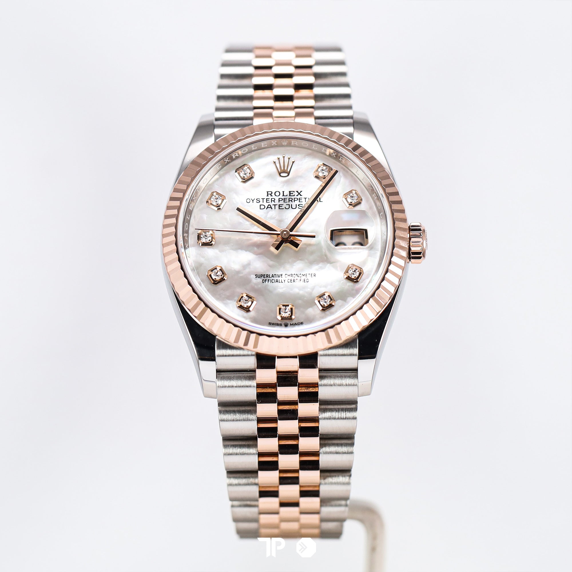 Datejust 36 Two Tone Rosegold White MOP Diamond Index Jubilee (2018)