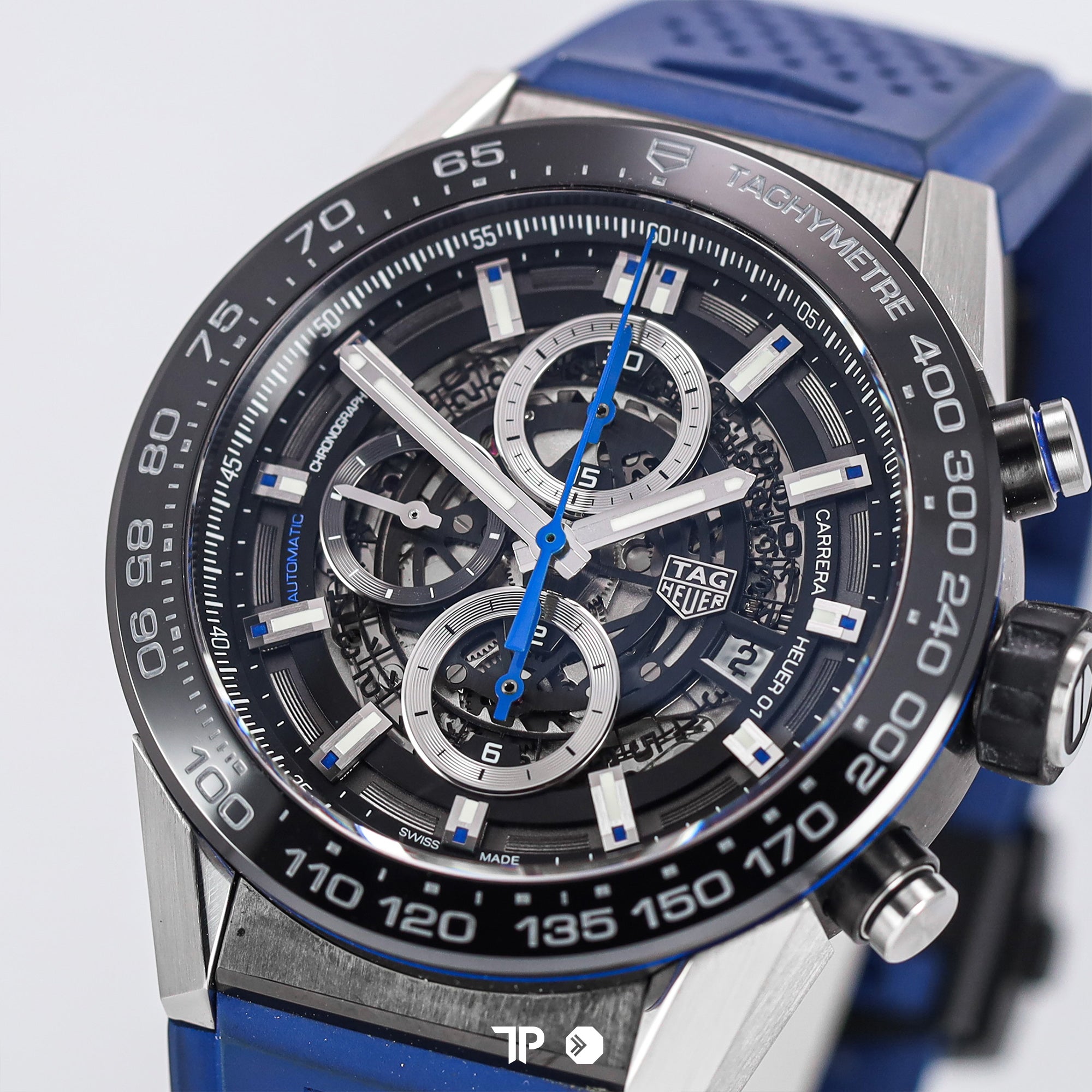 Carrera Heuer 01 Skeleton Rubber 45mm (2017)