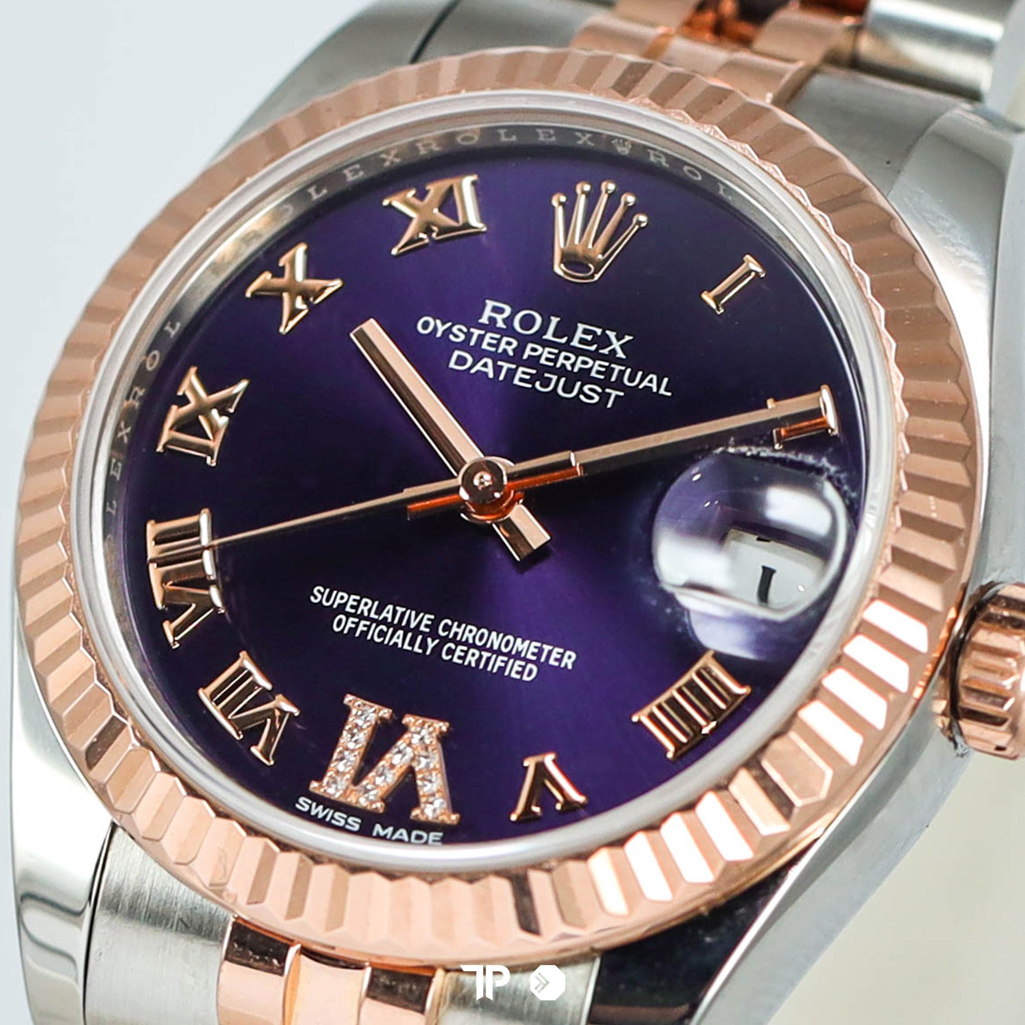 Datejust 31 Aubergine Two Tone Rosegold Diamond On VI (2018)