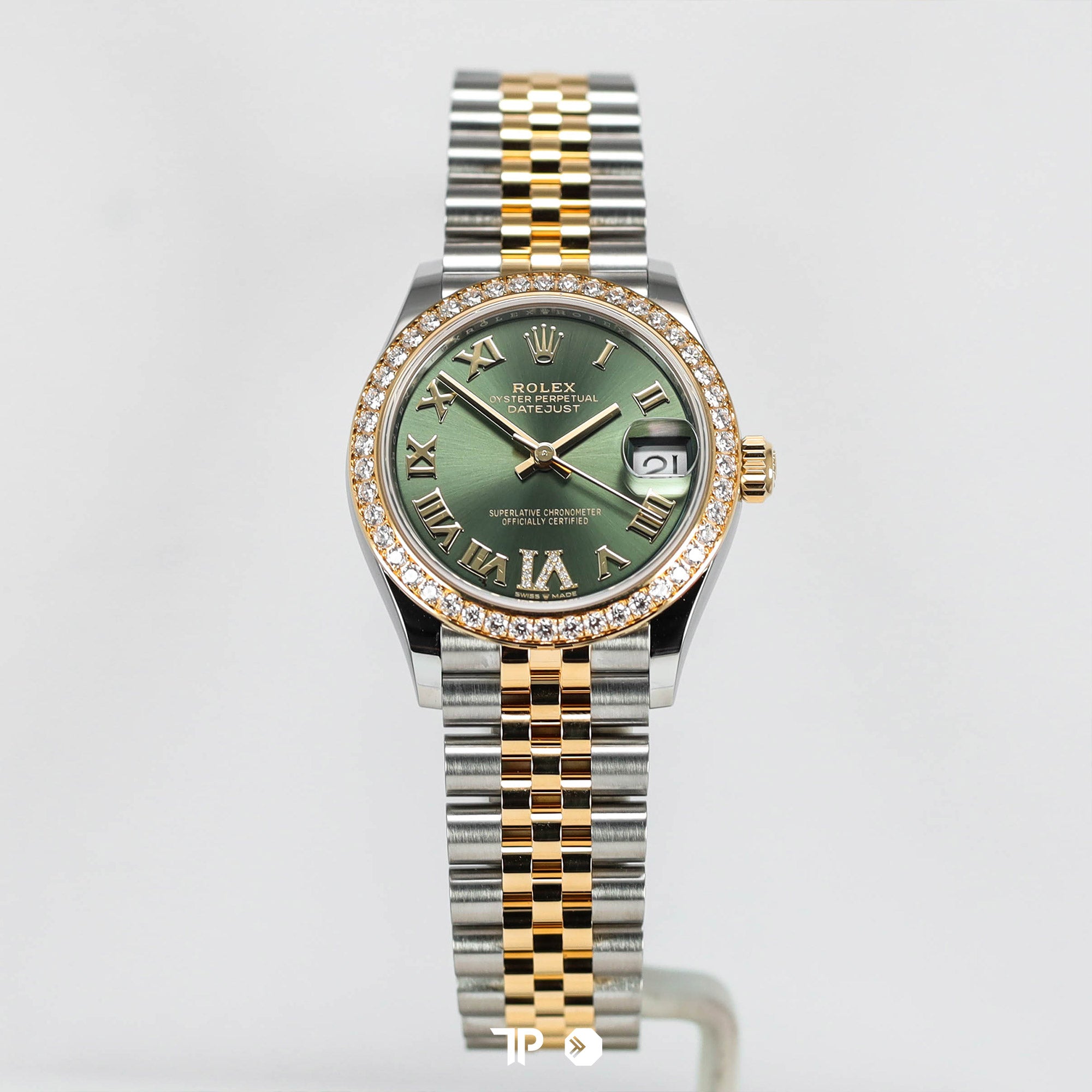 Datejust 31 Green Two Tone Yellow Gold Diamond Bezel & Diamond on VI NEW(2025)
