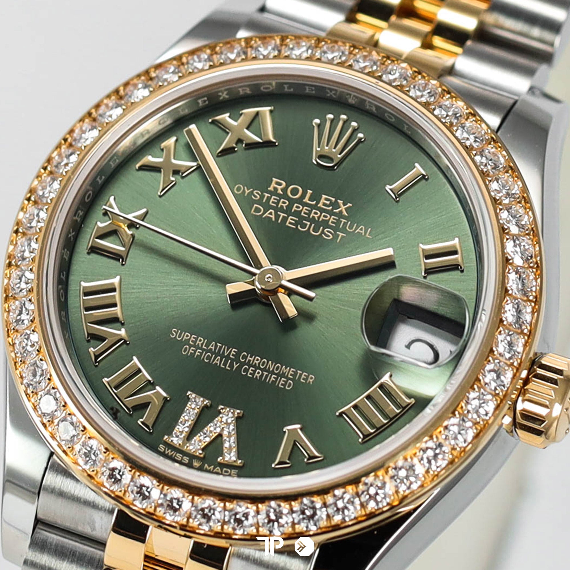 Datejust 31 Green Two Tone Yellow Gold Diamond Bezel & Diamond on VI NEW(2025)