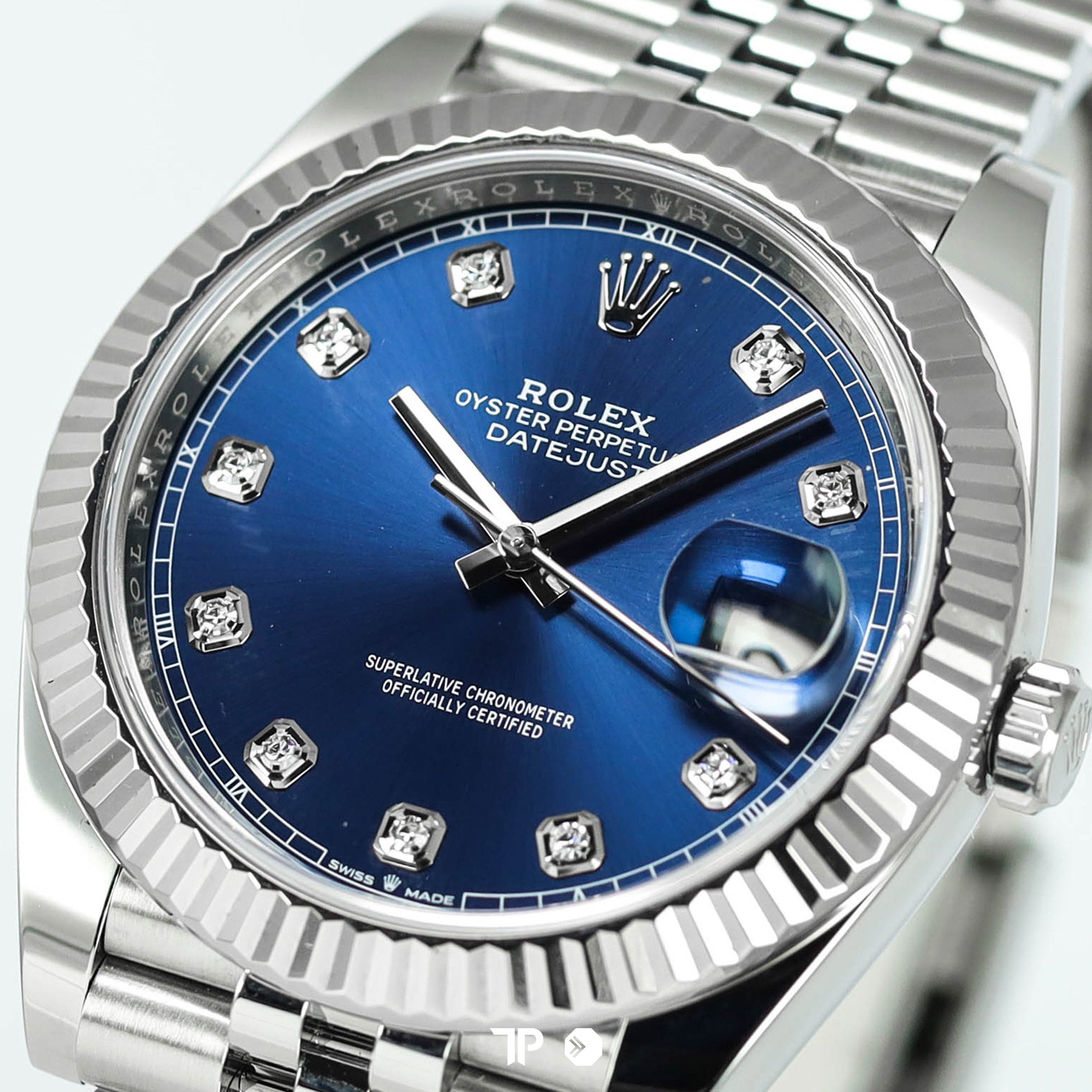 Datejust 41 Blue Dial Fluted Bezel Diamond Index (2019)