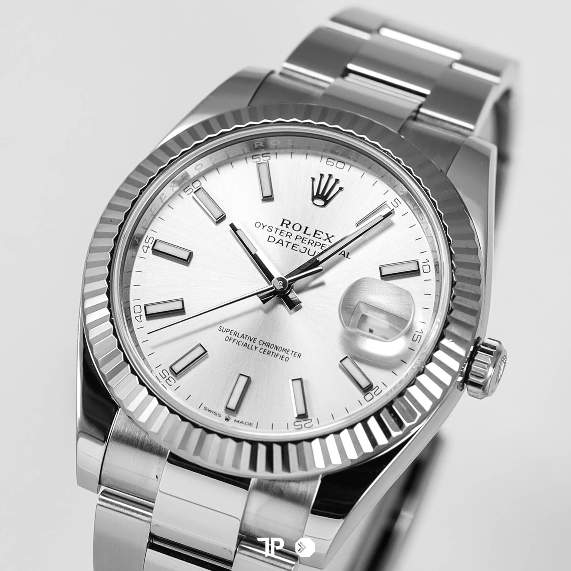 Datejust 41 White Gold Fluted Bezel Silver Dial Oyster (2022)