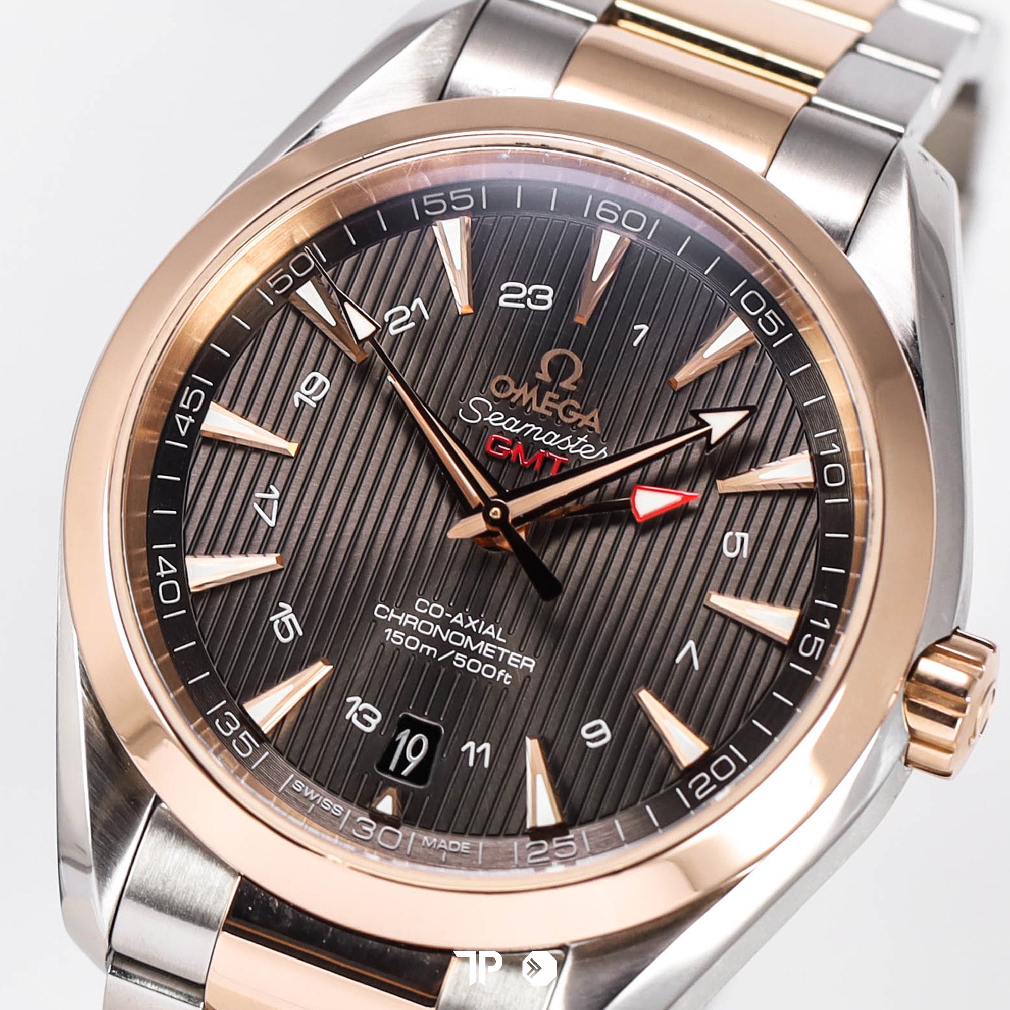 Seamaster Aqua Terra 150M Two Tone Rose Gold Grey GMT 43mm (2017)