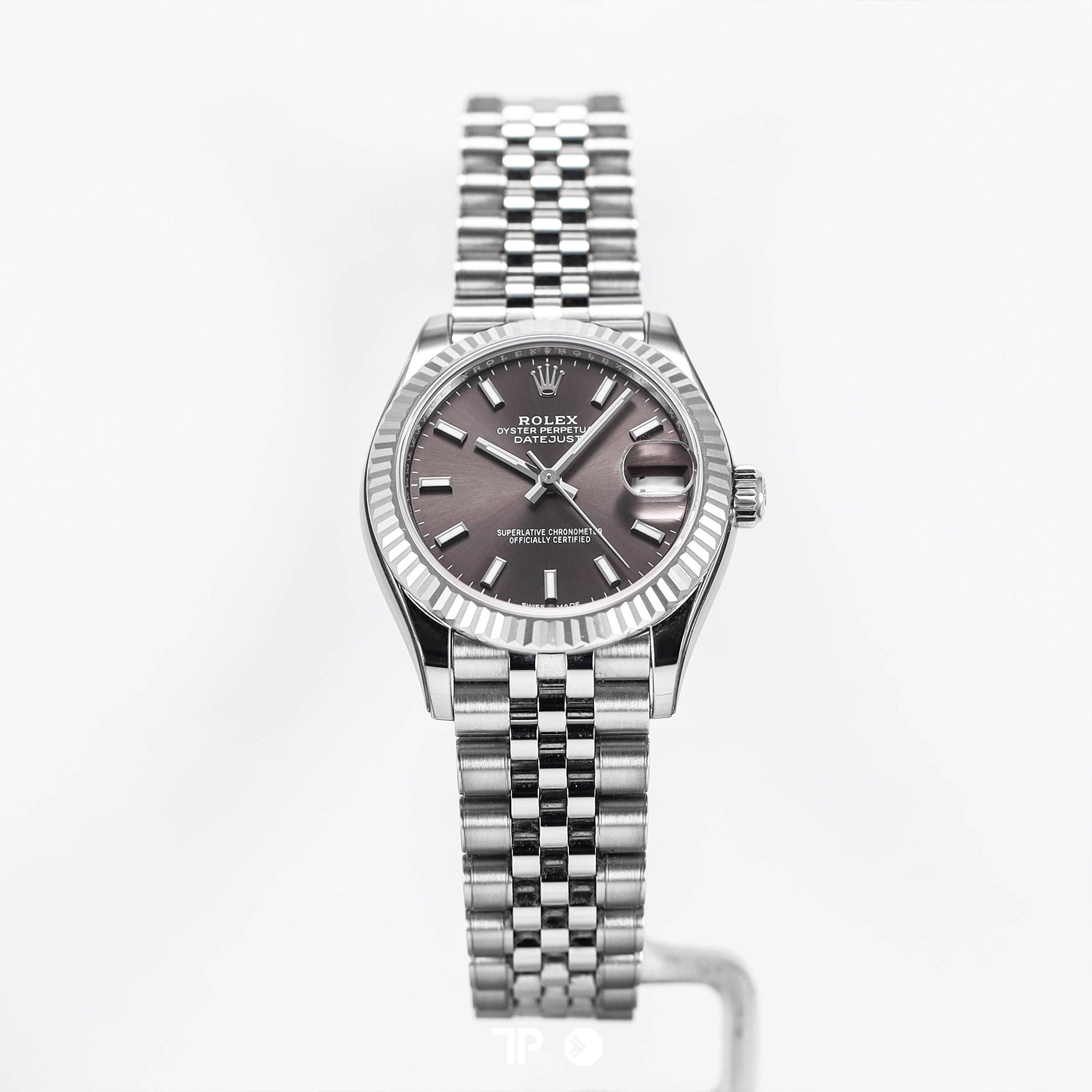 Datejust 31 Rhodium Stick Index White Gold Fluted Bezel Jubilee (2024)
