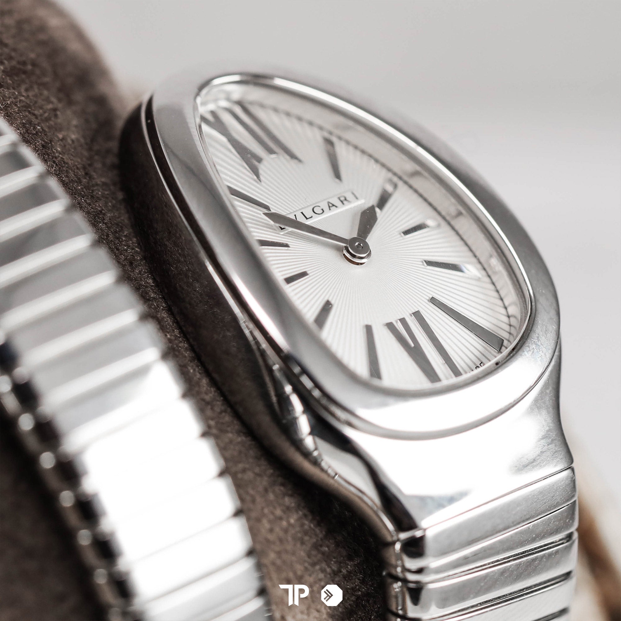 Serpenti Tubogas Double Spiral Watch Silver Opline Dial 35mm