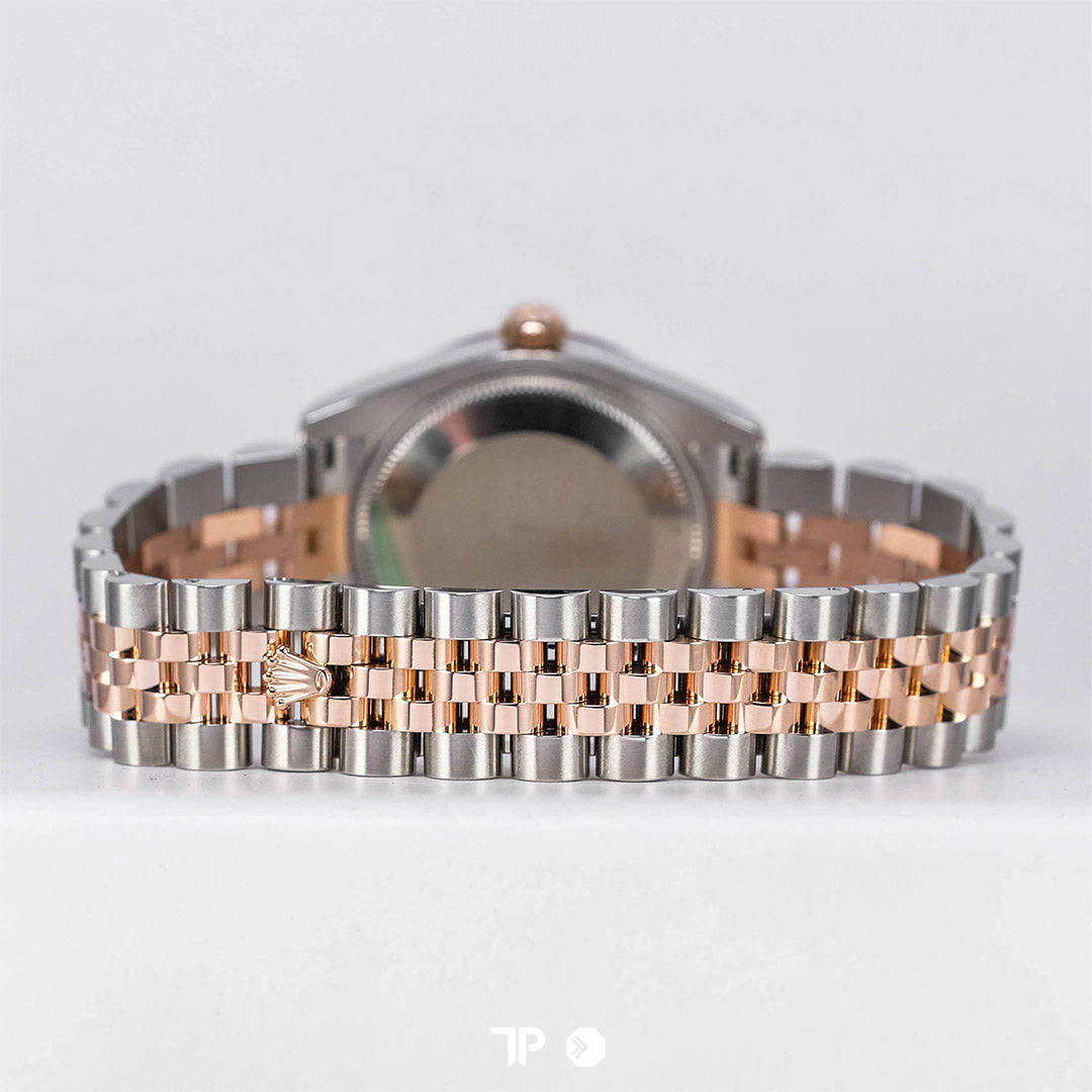 Datejust 31 Two Tone Rose Gold Diamond Bezel Silver Roman Dial (2011)