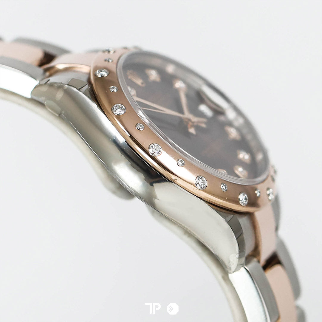 Datejust 31 Two Tone Rose Gold Choco Ten Diamond Index & Bezel (2021)