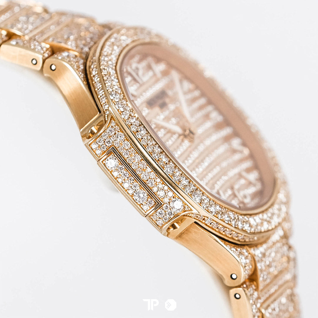 Nautilus 7118/1450R Rose Gold Full Diamond 35.2mm (2021)