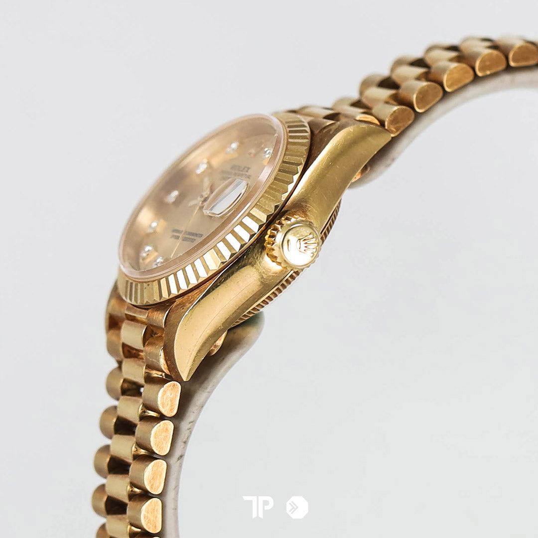 Datejust 26 Full Gold Diamond Index President Bracelet (1993)