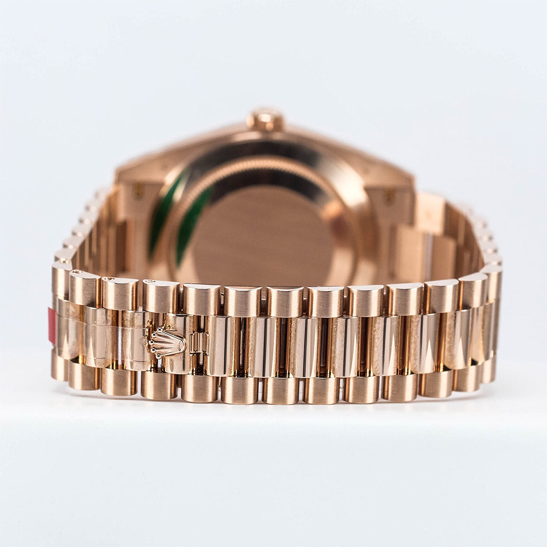 Day-Date Rose Gold Olive Green Dial President Bracelet 40mm (2022)