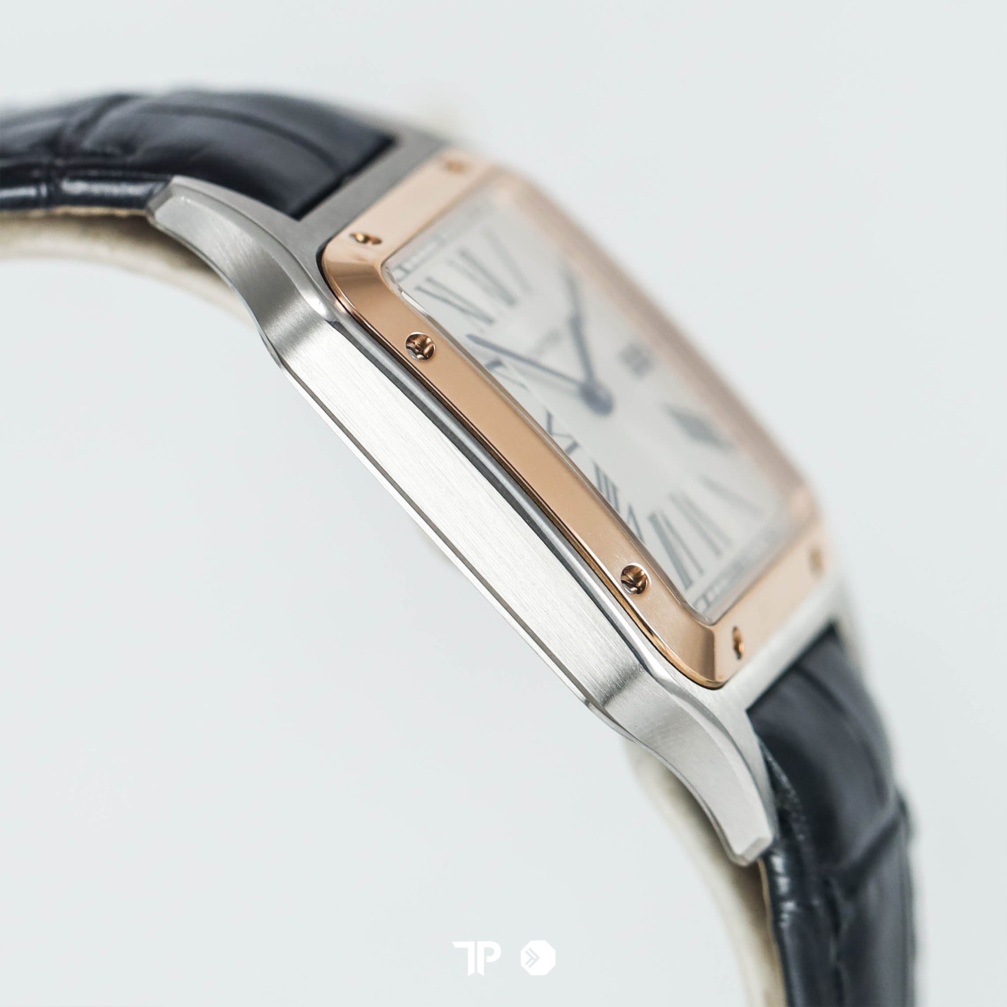 Santos Dumont Large Two Tone Rose Gold Silver Dial (2024)
