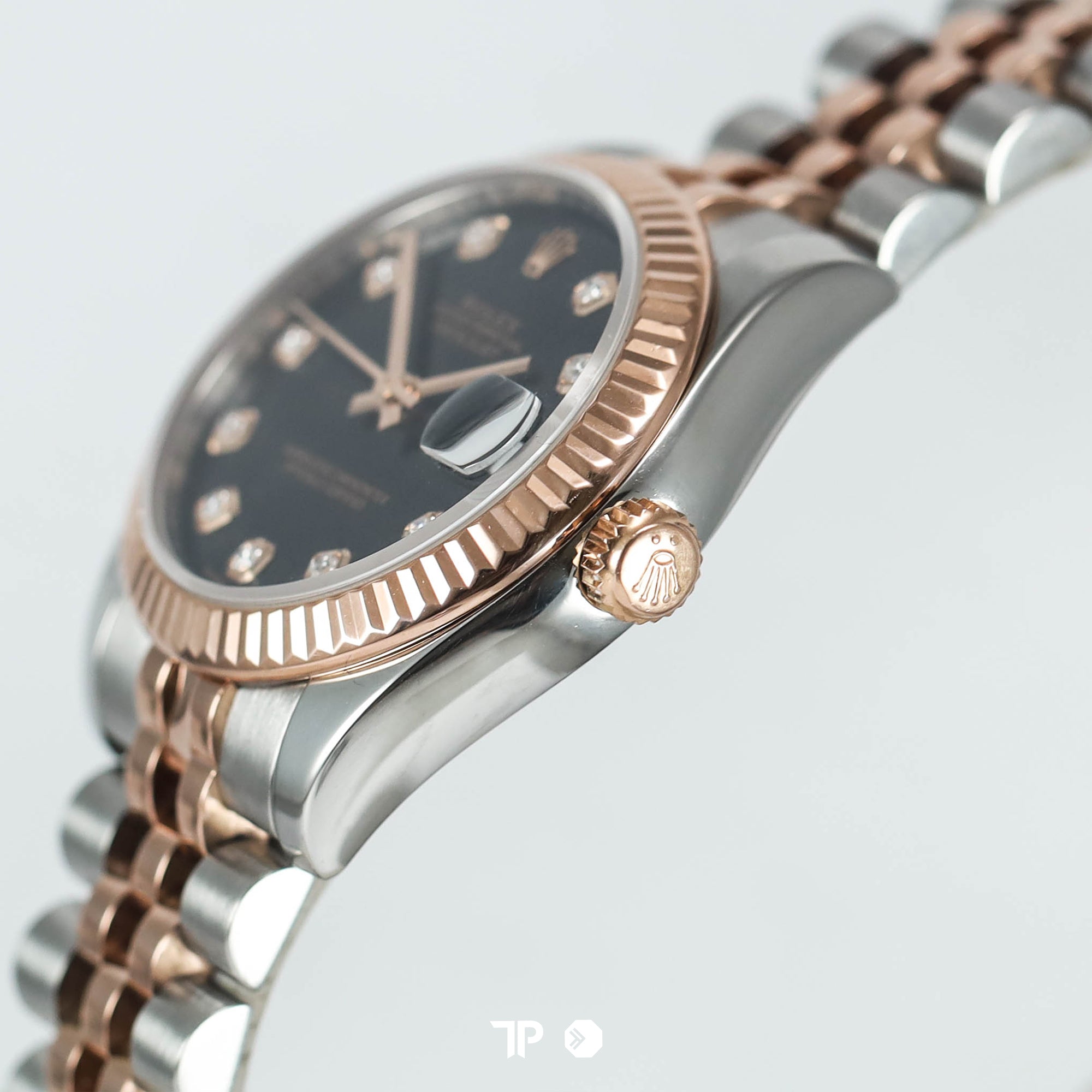 Datejust 31 Twotone Rose Gold Black Diamond Dial (2017)
