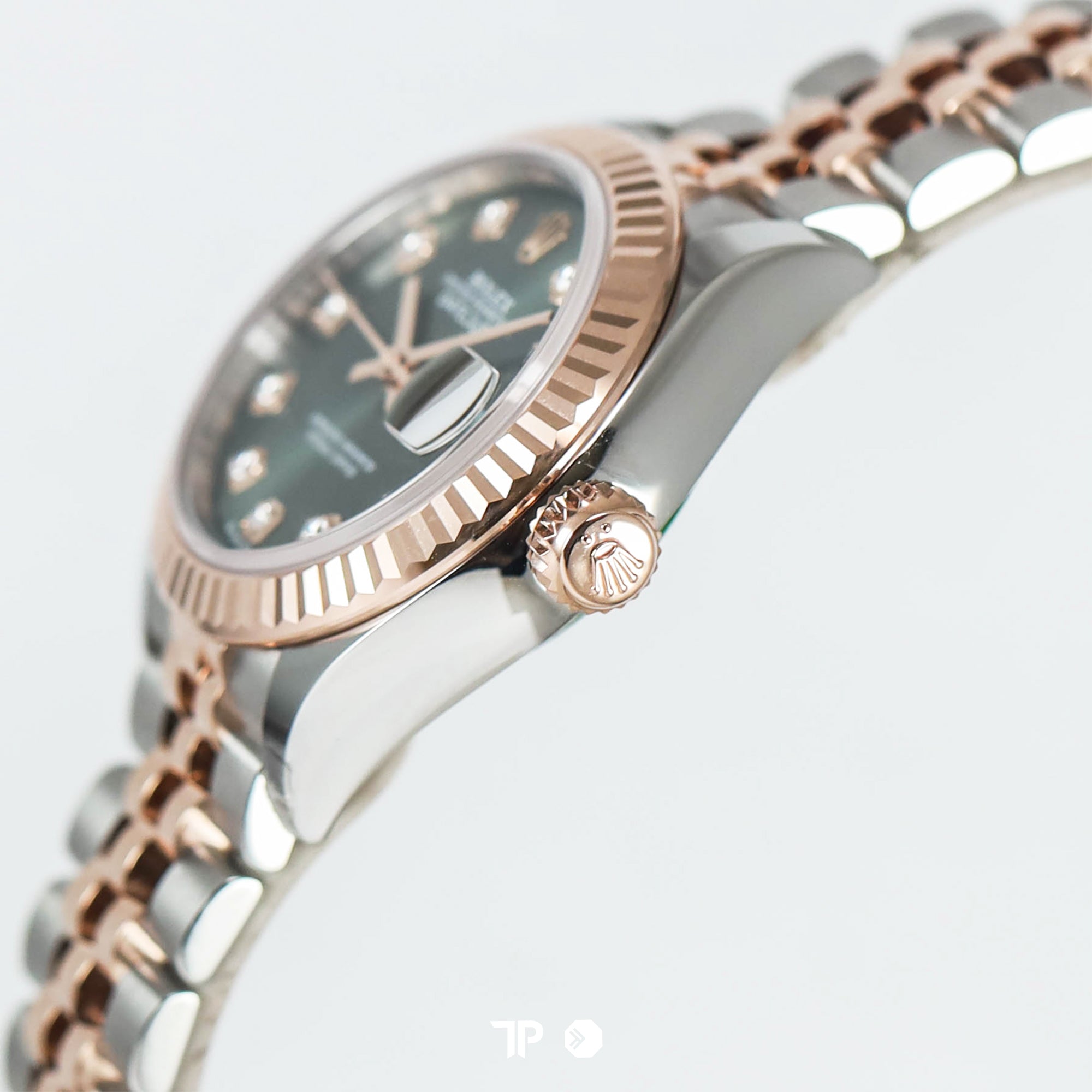Datejust 28 Olive Green Dial Diamond Two Tone Rose Gold NEW(2026)