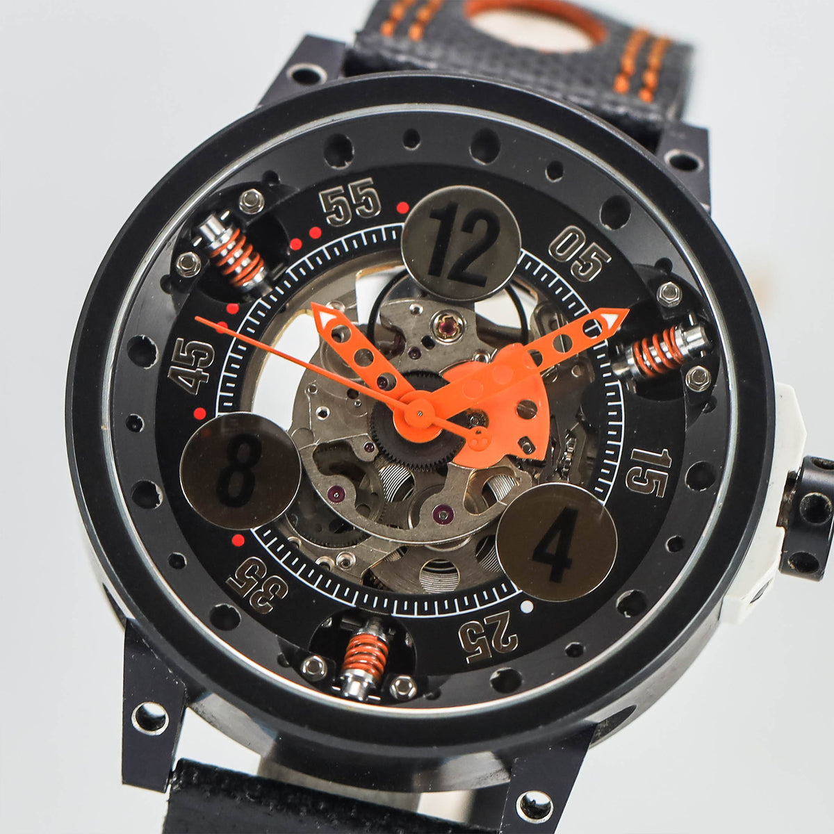Racing V6-44 Steel Black Pvd Orange Sport Skeleton Dial 44mm (2017)