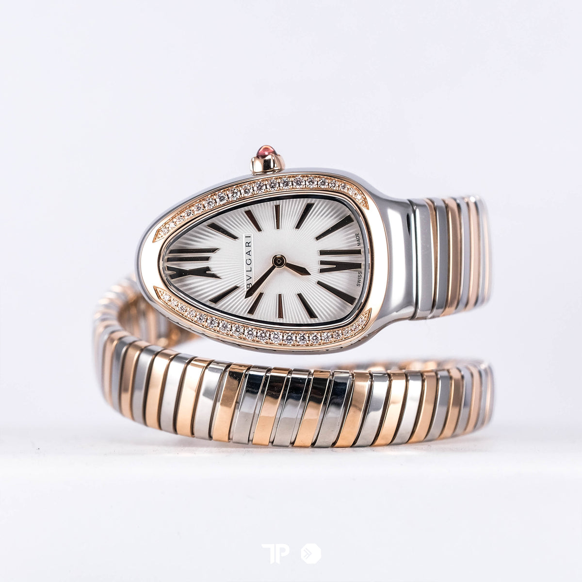 Serpenti Tubogas Two Tone Rose Gold Diamond White Dial 35mm NEW(2026)