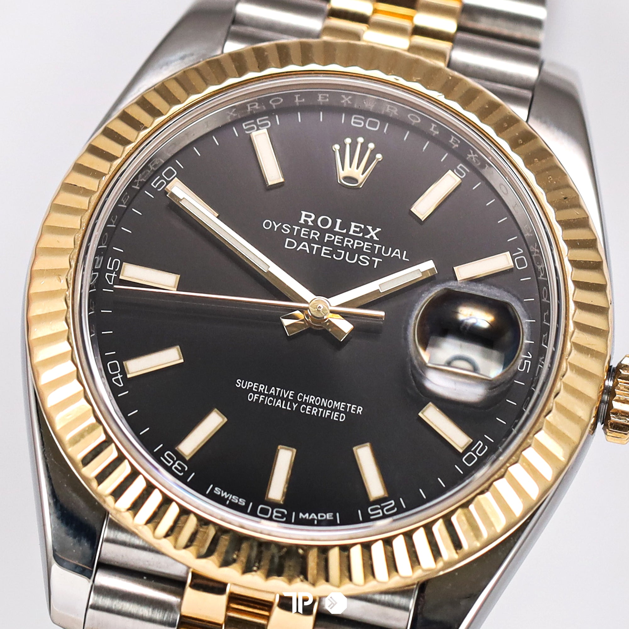 Datejust 41 Two Tone Yellow Gold Black Fluted Bezel Jubilee (2018)
