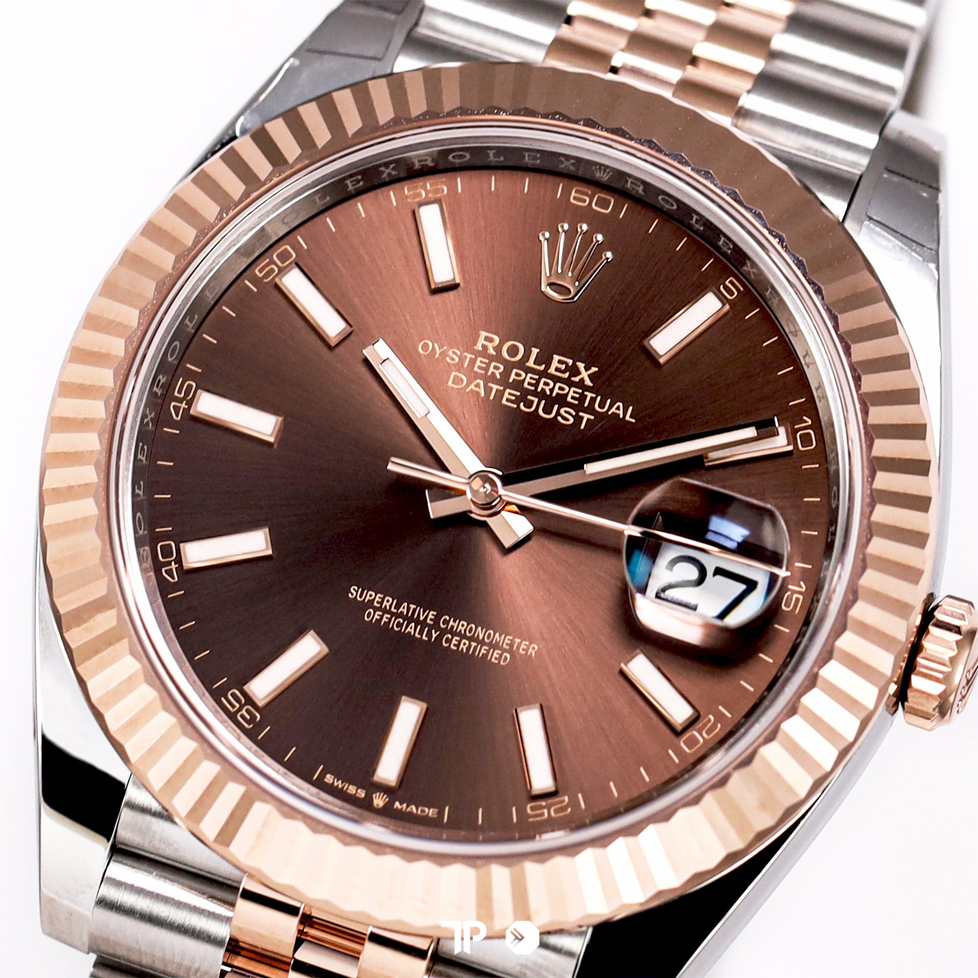 Datejust 41 Choco Dial Two Tone Rose Gold Fluted Bezel LIKENEW(2026)