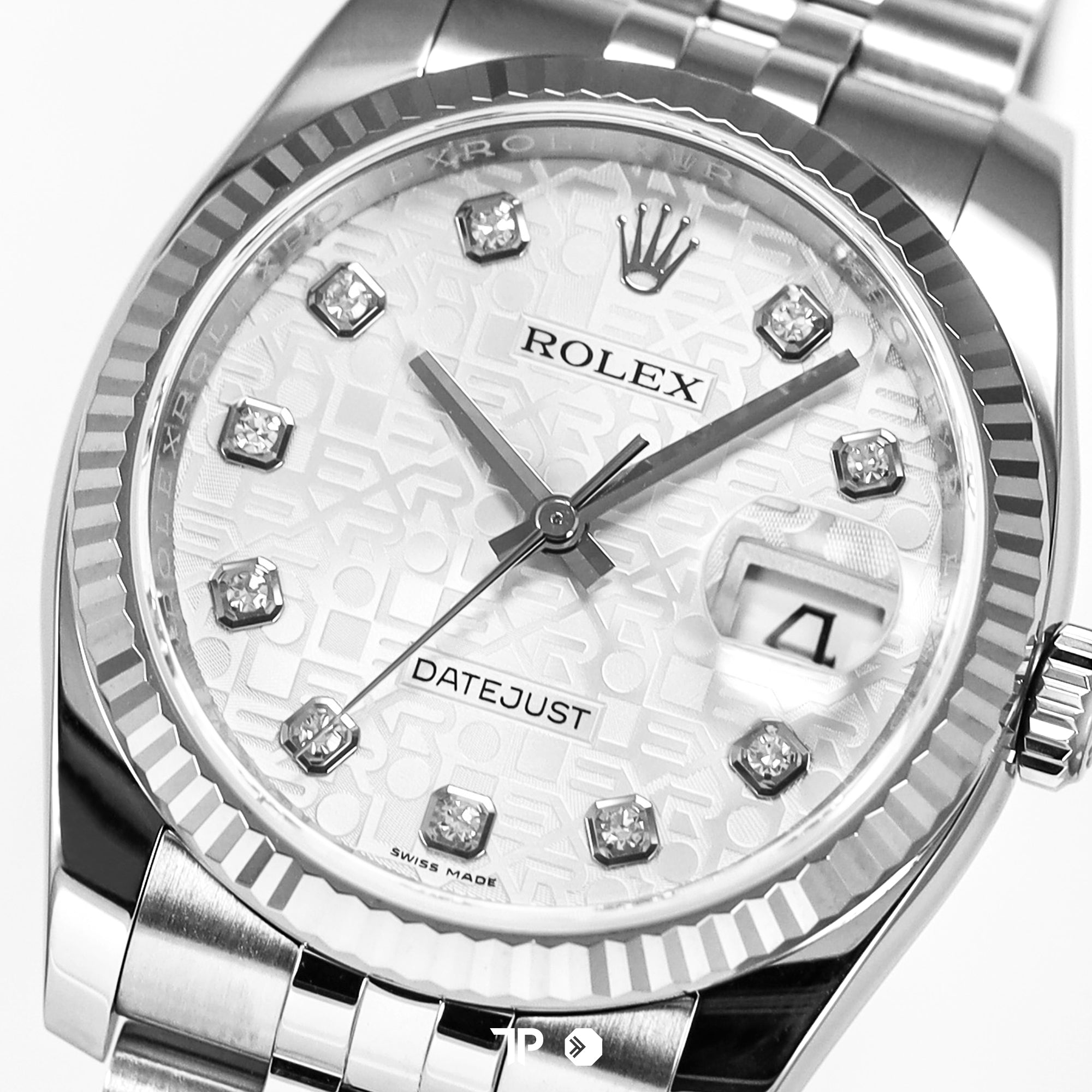 Datejust 36 White Computerized Dial Diamond Jubilee Bracelet (2018)