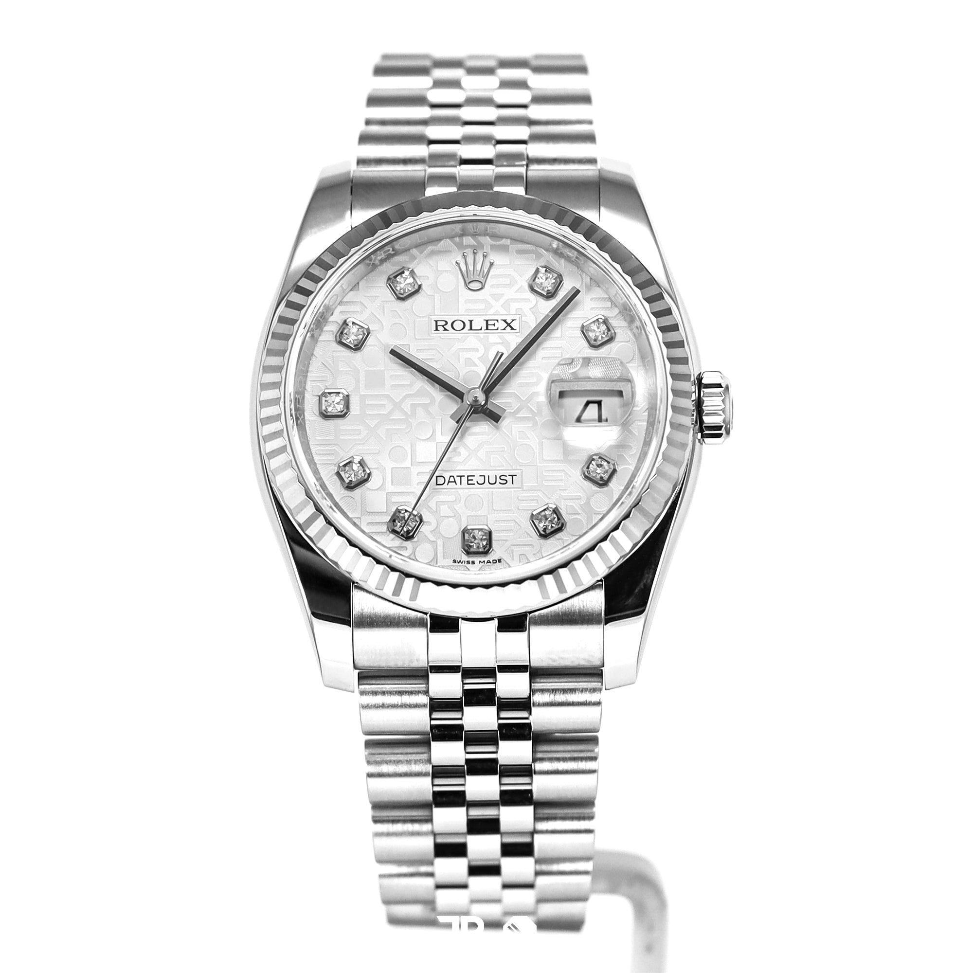 Datejust 36 White Computerized Dial Diamond Jubilee Bracelet (2018)