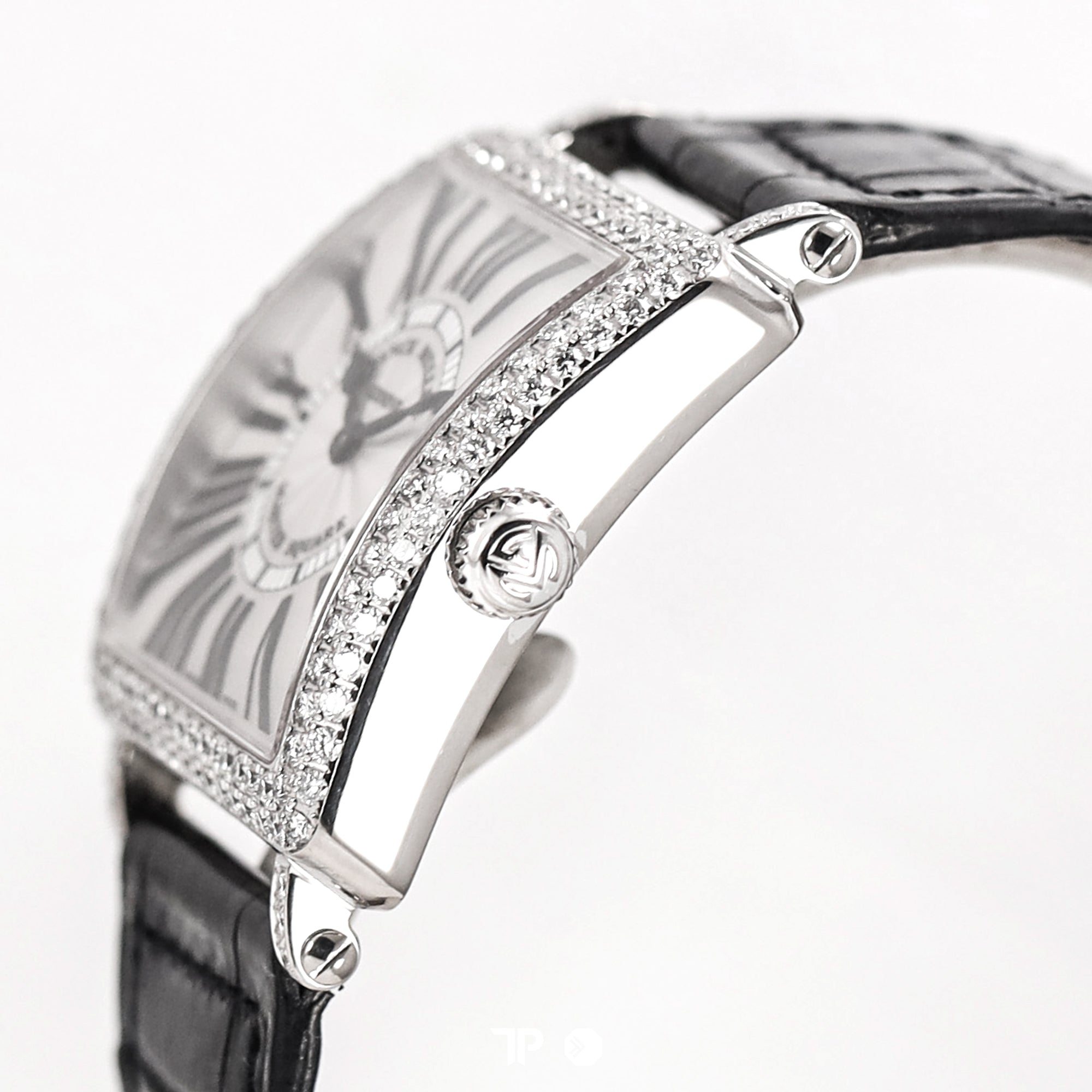 Master Square White Gold Silver Dial Diamond Bezel 41mm (UNDATED)
