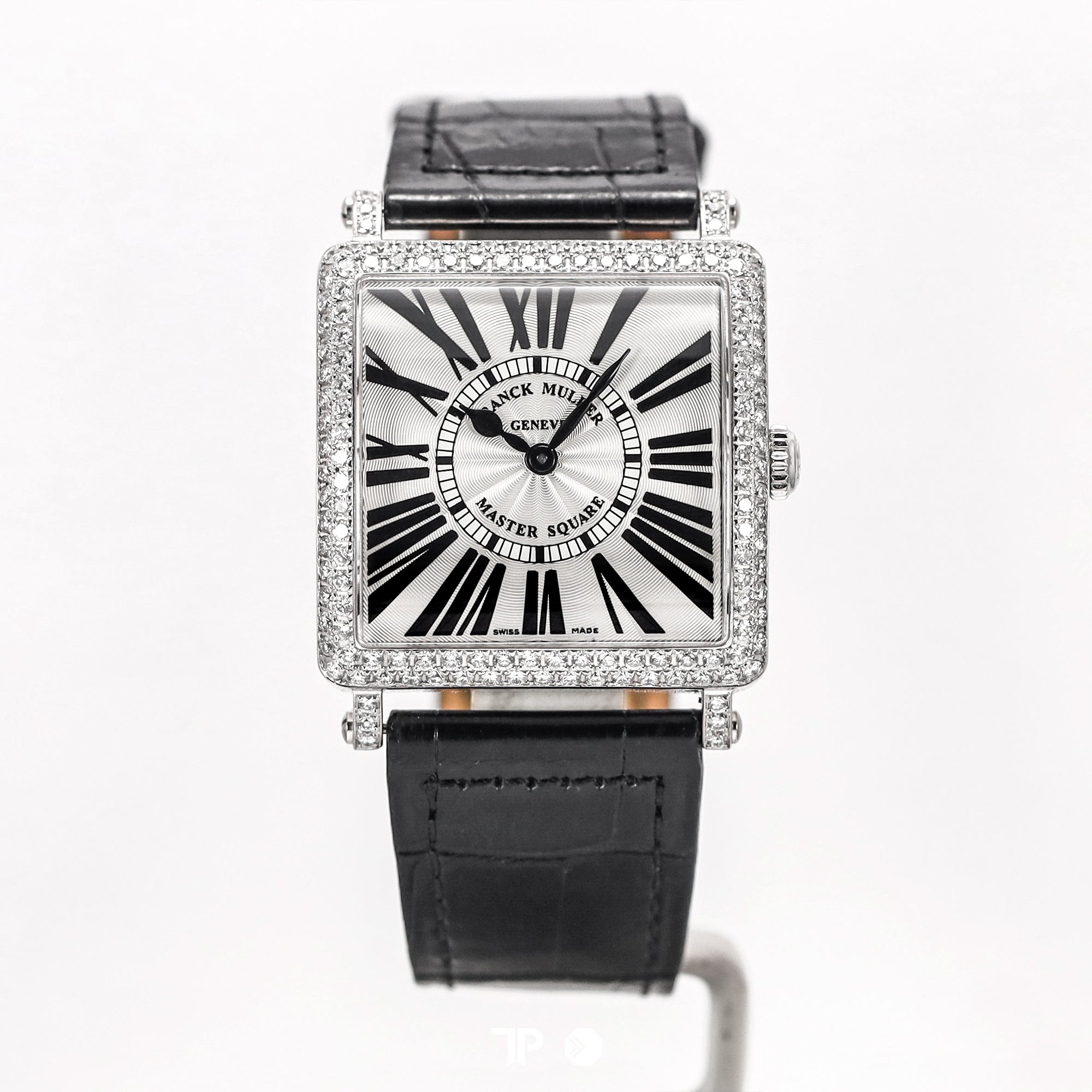 Master Square White Gold Silver Dial Diamond Bezel 41mm (UNDATED)