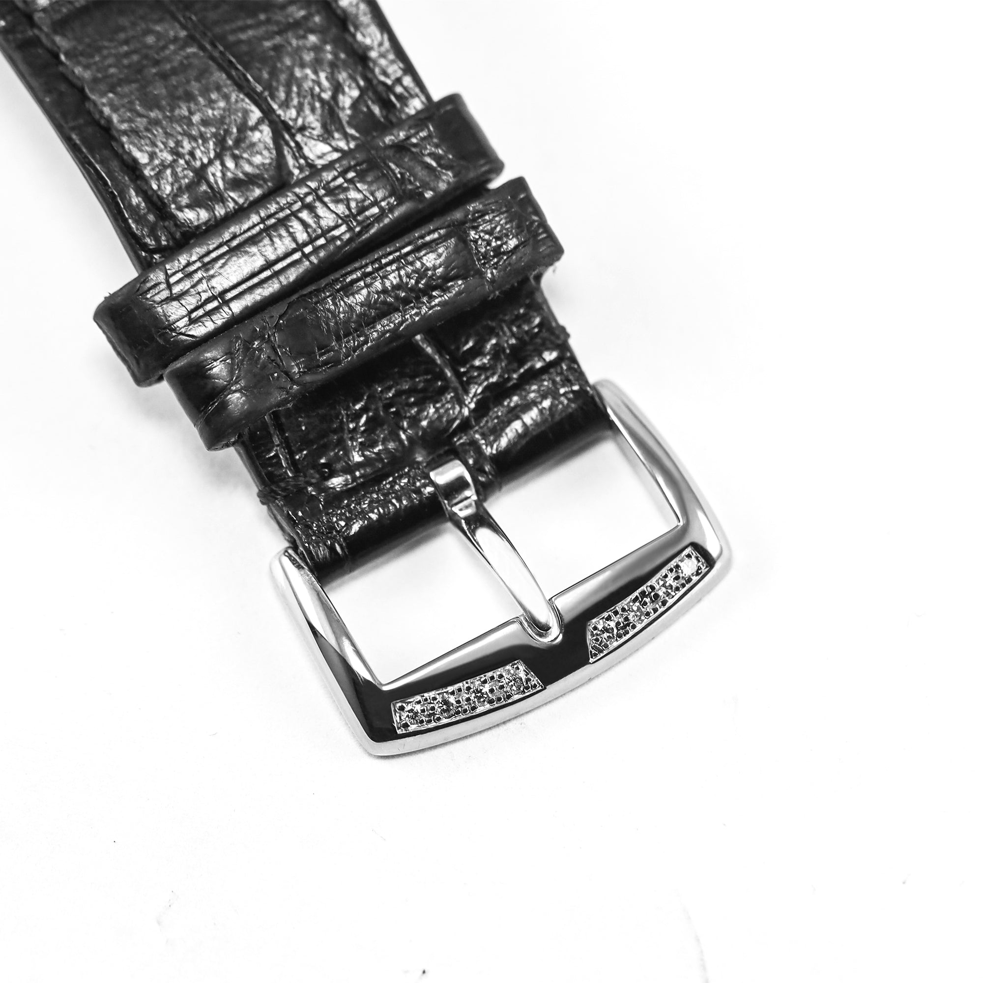 Master Square White Gold Silver Dial Diamond Bezel 41mm (UNDATED)