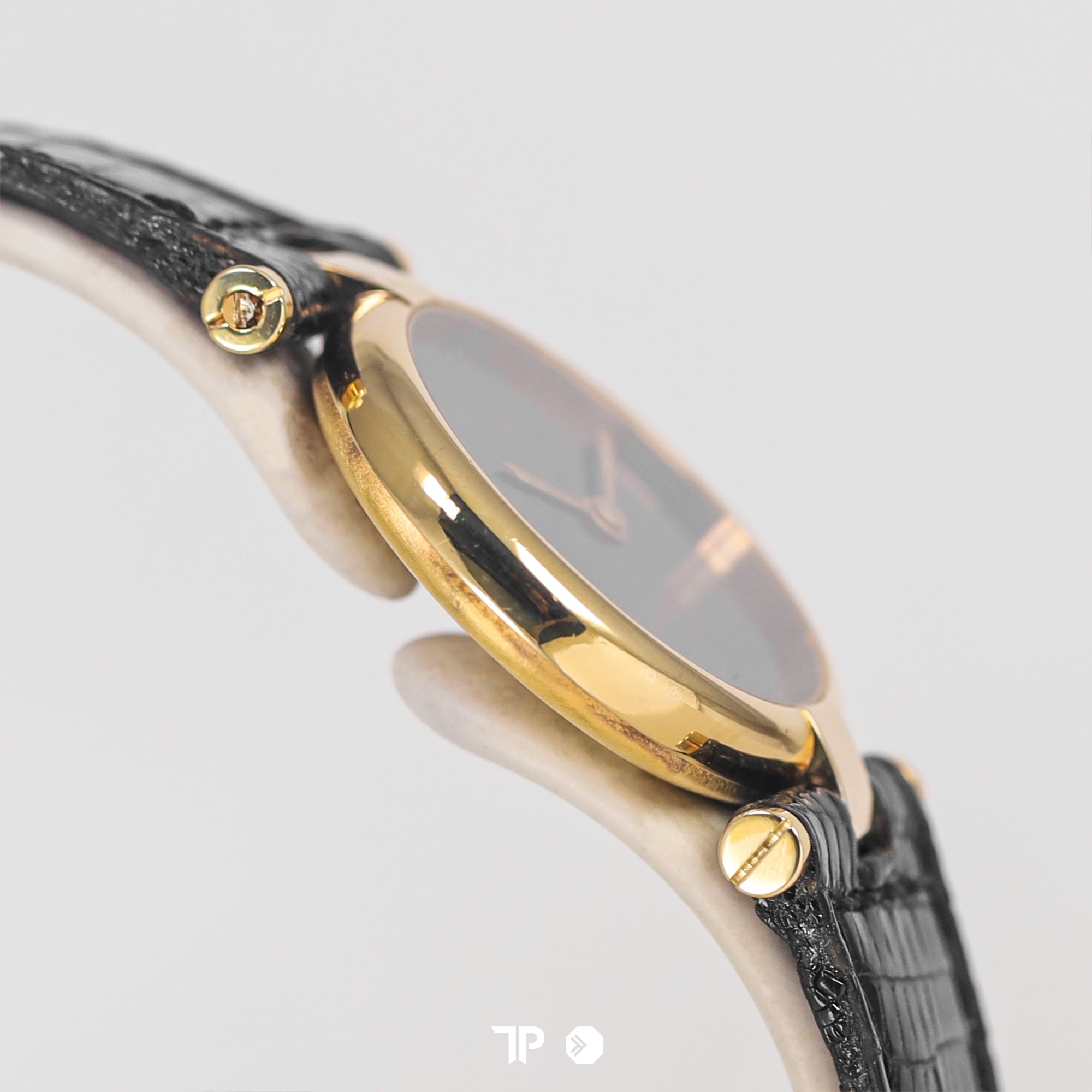 Must de Cartier Paris Vermeil Vendome Black Quartz 24mm